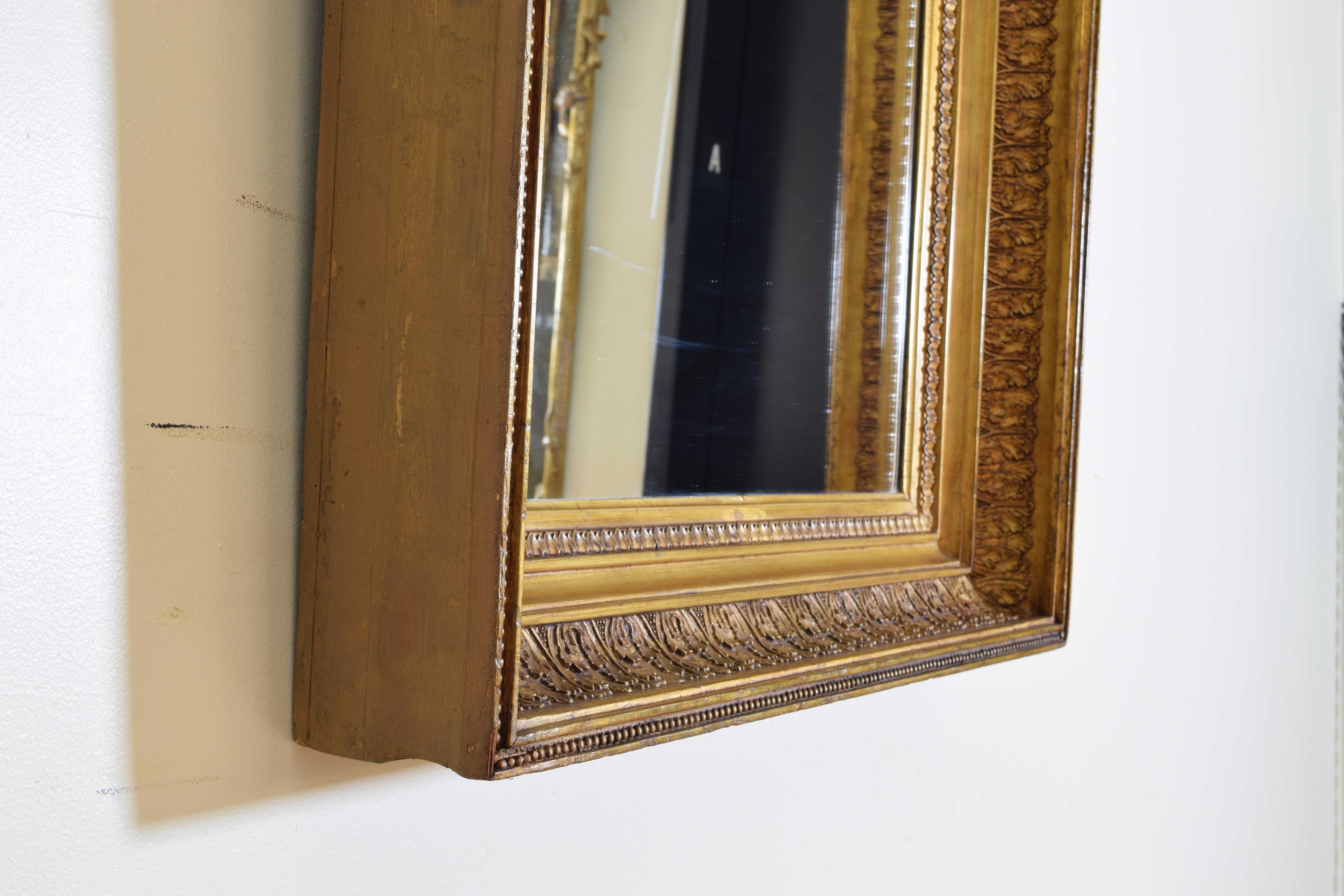 French Late Neoclassic Carved Giltwood and Gilt-Gesso Mirror, Mid-19th Century 2