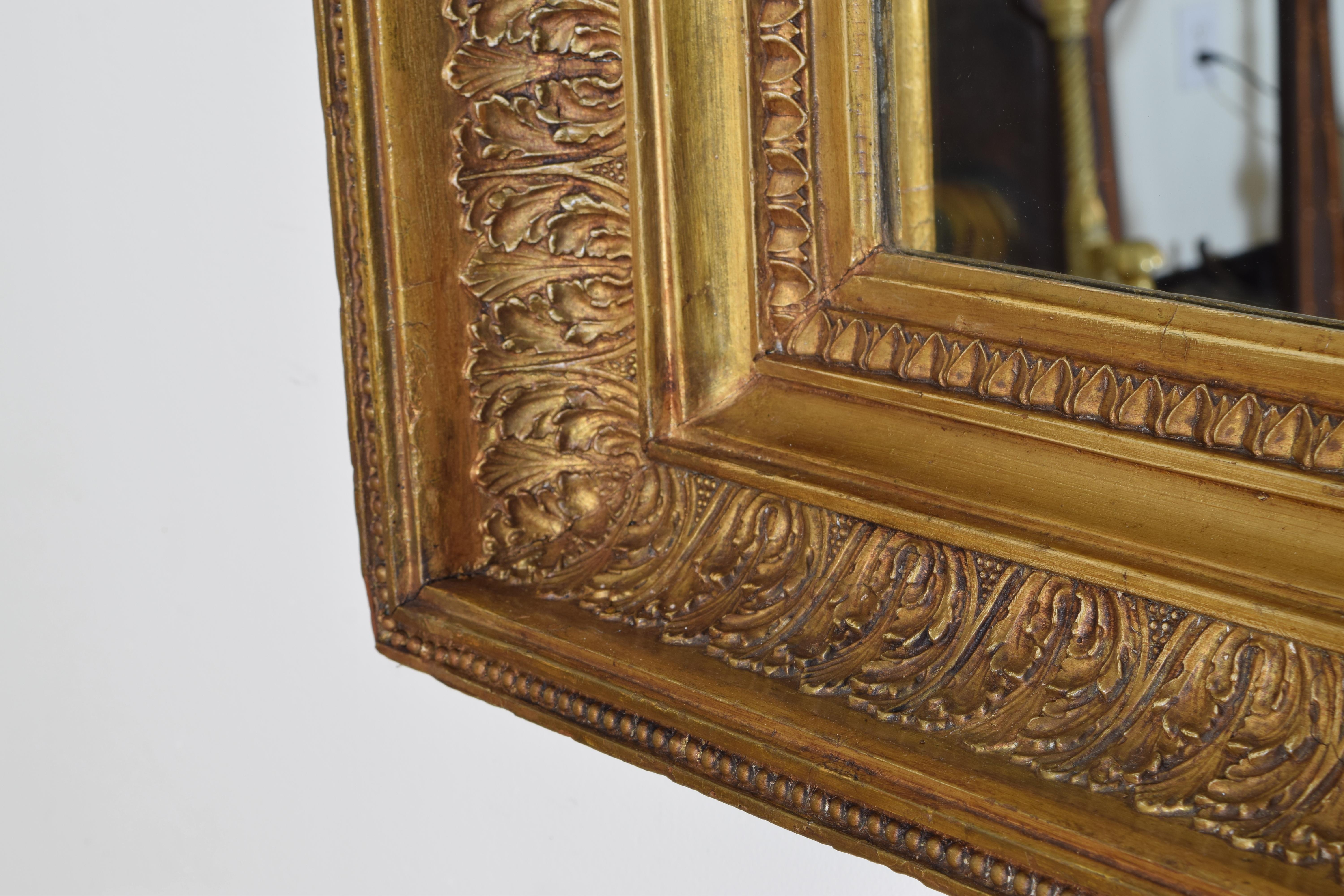 French Late Neoclassic Carved Giltwood and Gilt-Gesso Mirror, Mid-19th Century 4