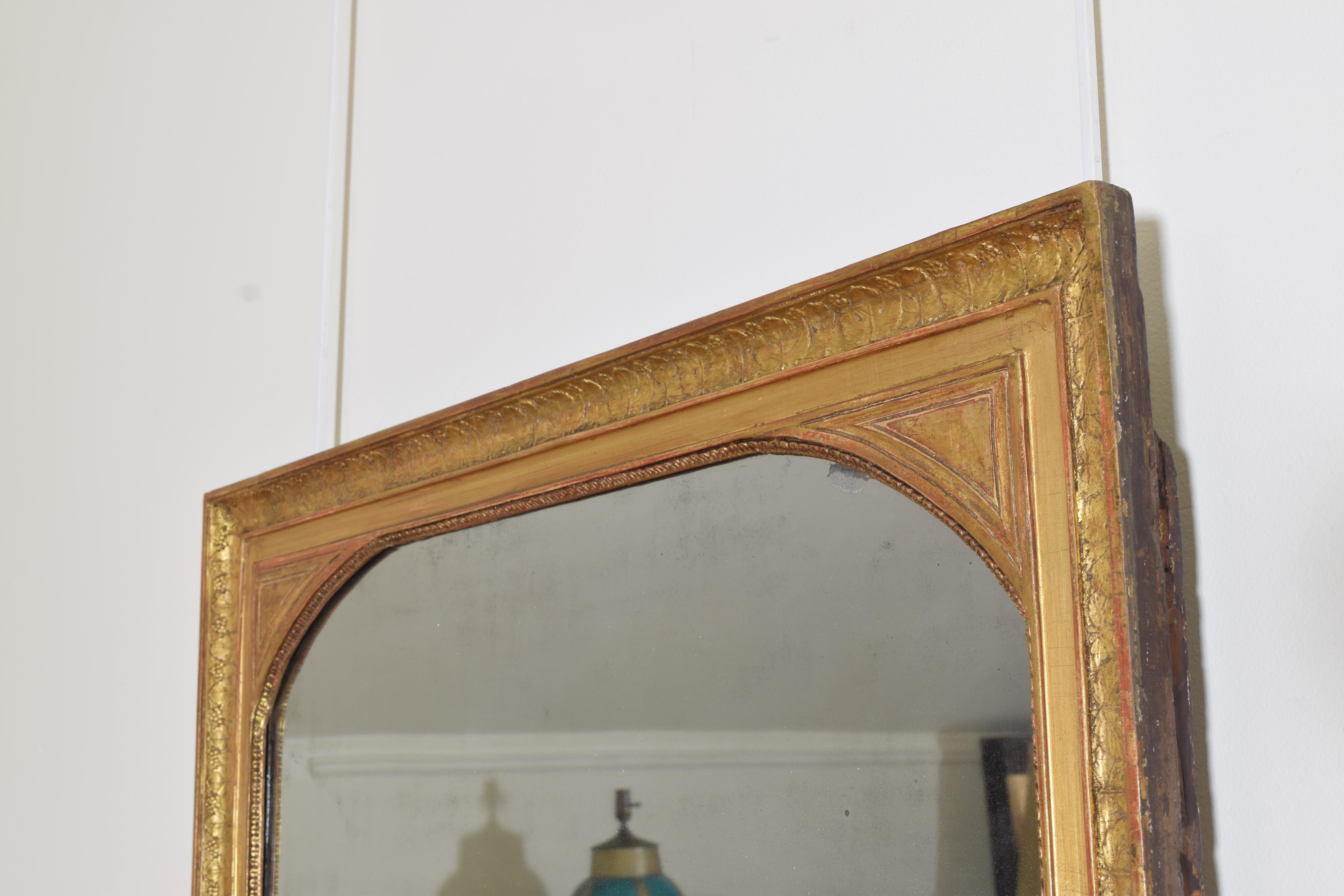 French Late Neoclassic Giltwood and Gilt-Gesso Mirror, ca. 1840 In Good Condition In Atlanta, GA