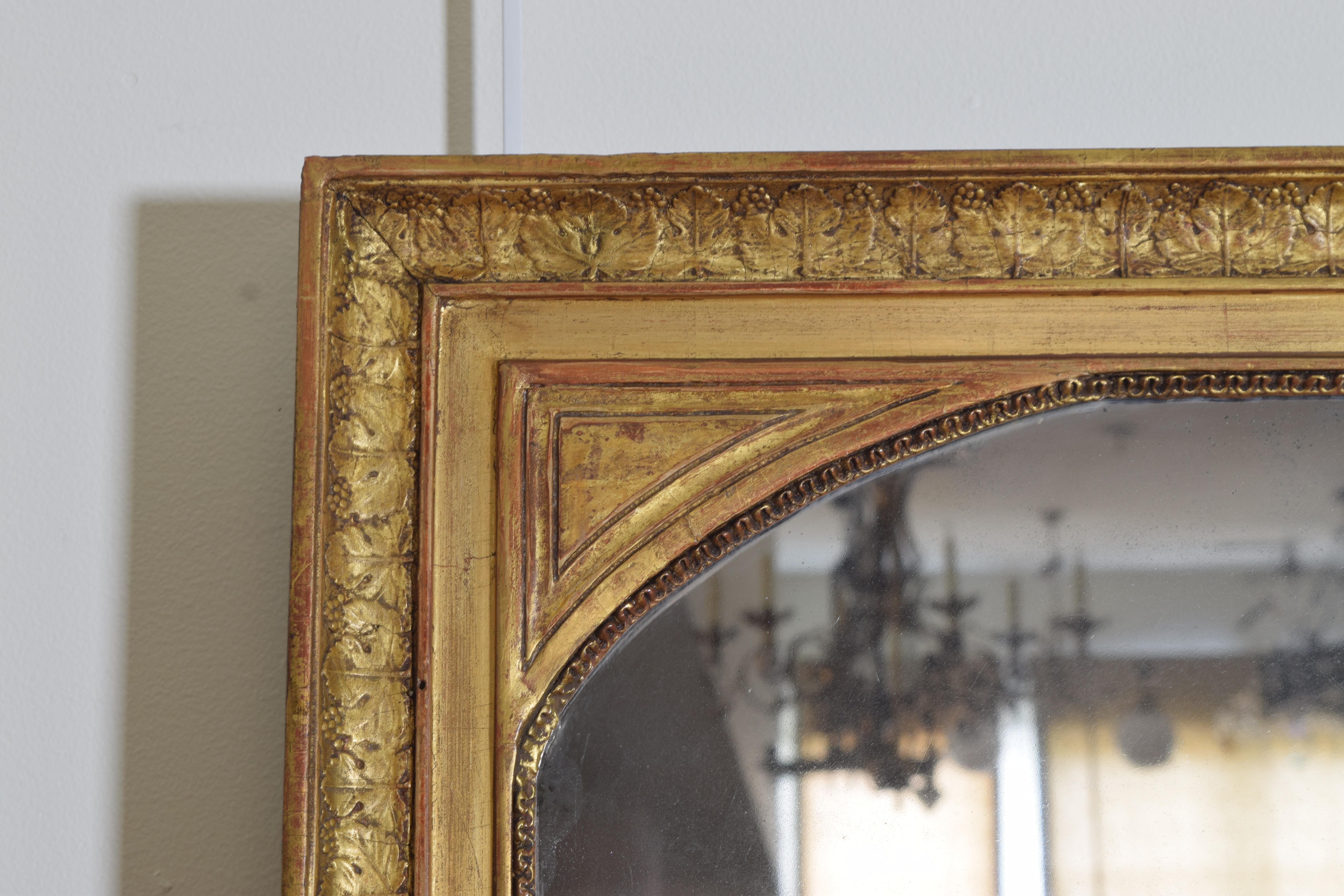 Mid-19th Century French Late Neoclassic Giltwood and Gilt-Gesso Mirror, ca. 1840