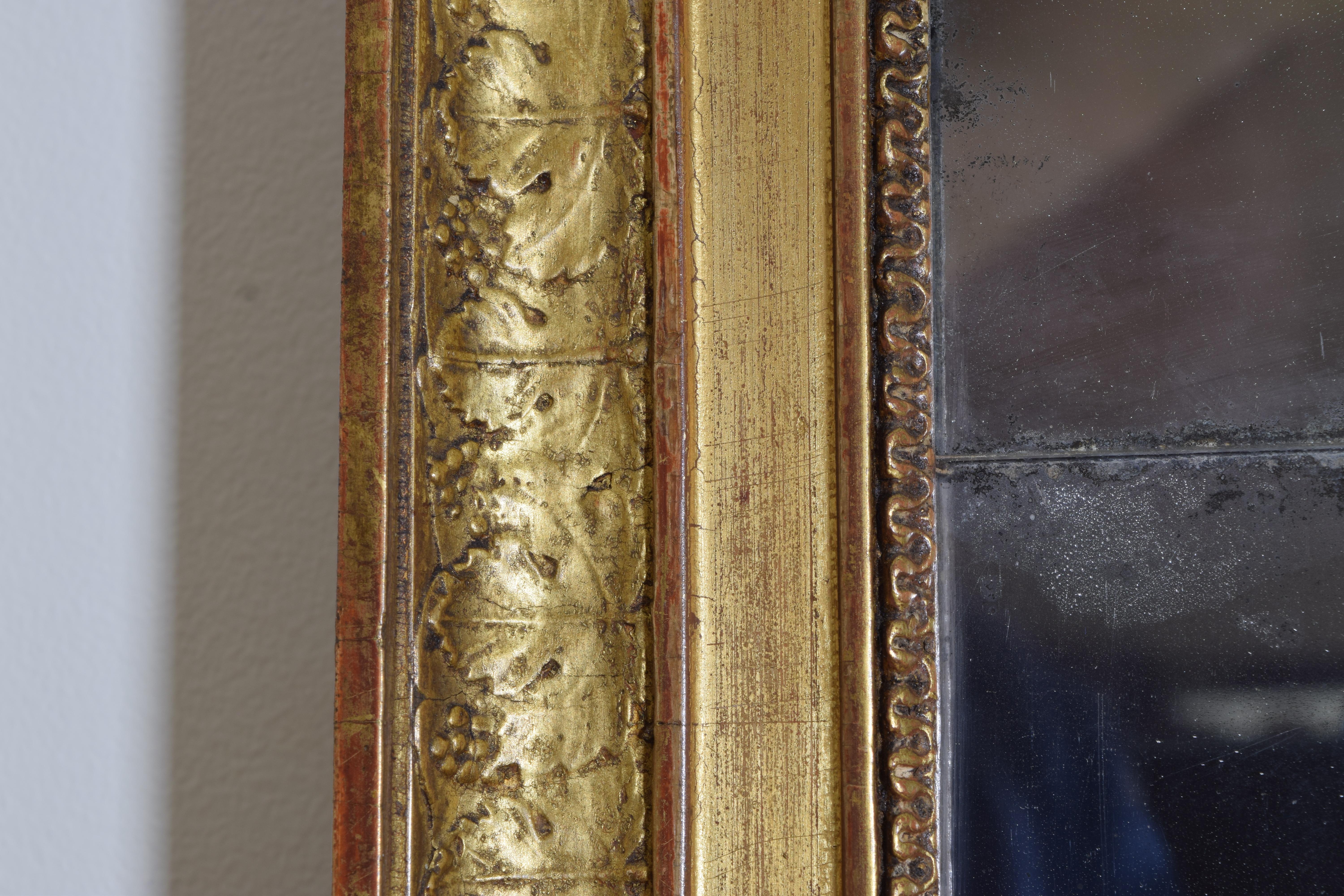 French Late Neoclassic Giltwood and Gilt-Gesso Mirror, ca. 1840 1