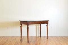 French Late Neoclassical Period Cherrywood and Marble 1-Drawer Table