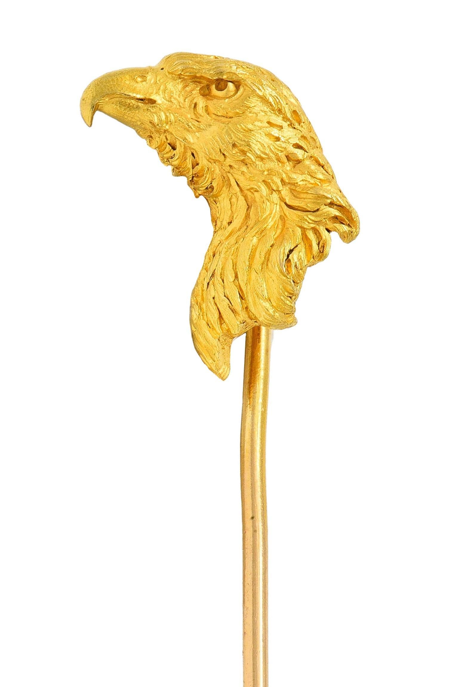 French Late Victorian 18 Karat Yellow Antique Gold Eagle Bird Stickpin 6