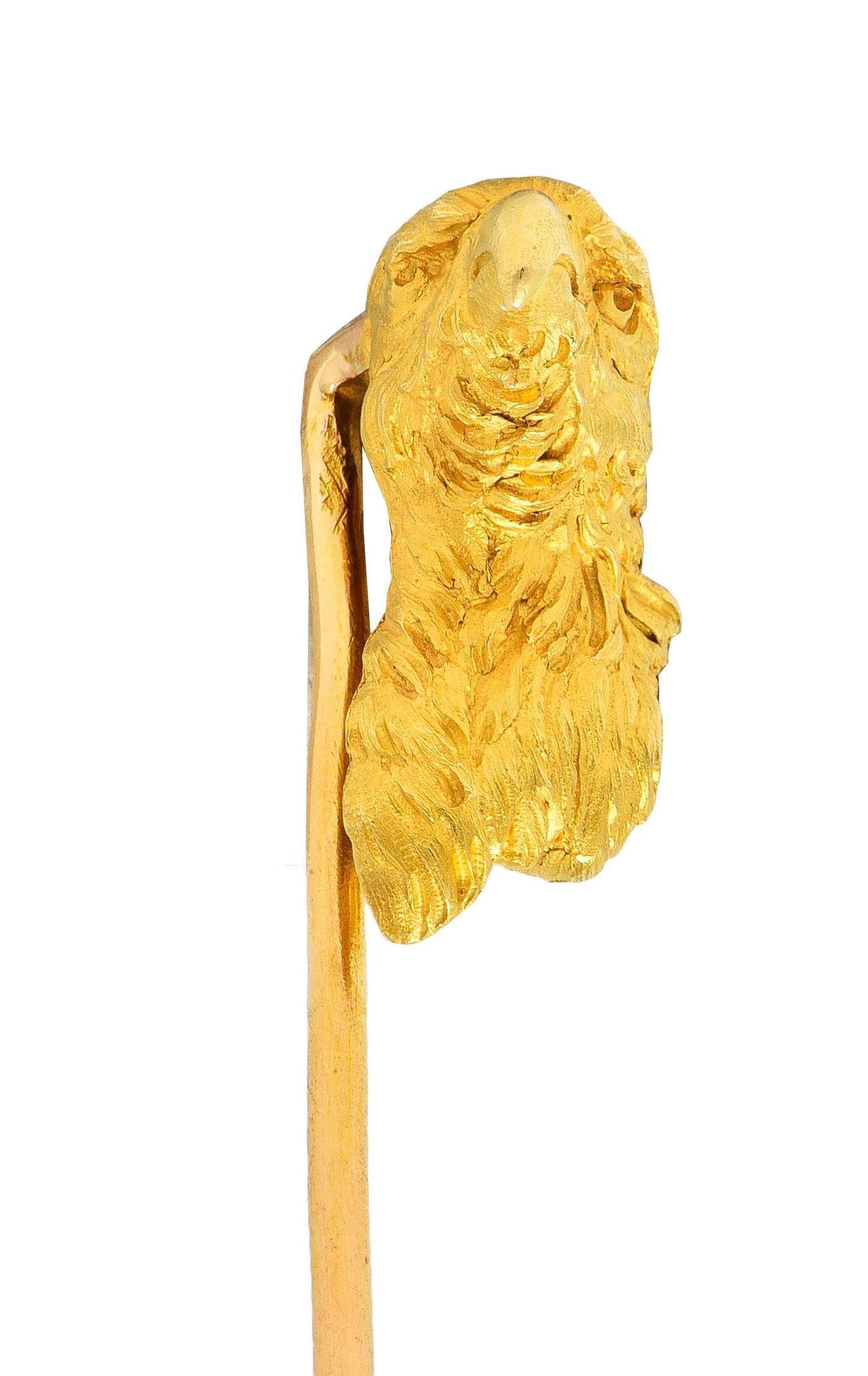 French Late Victorian 18 Karat Yellow Antique Gold Eagle Bird Stickpin In Excellent Condition In Philadelphia, PA