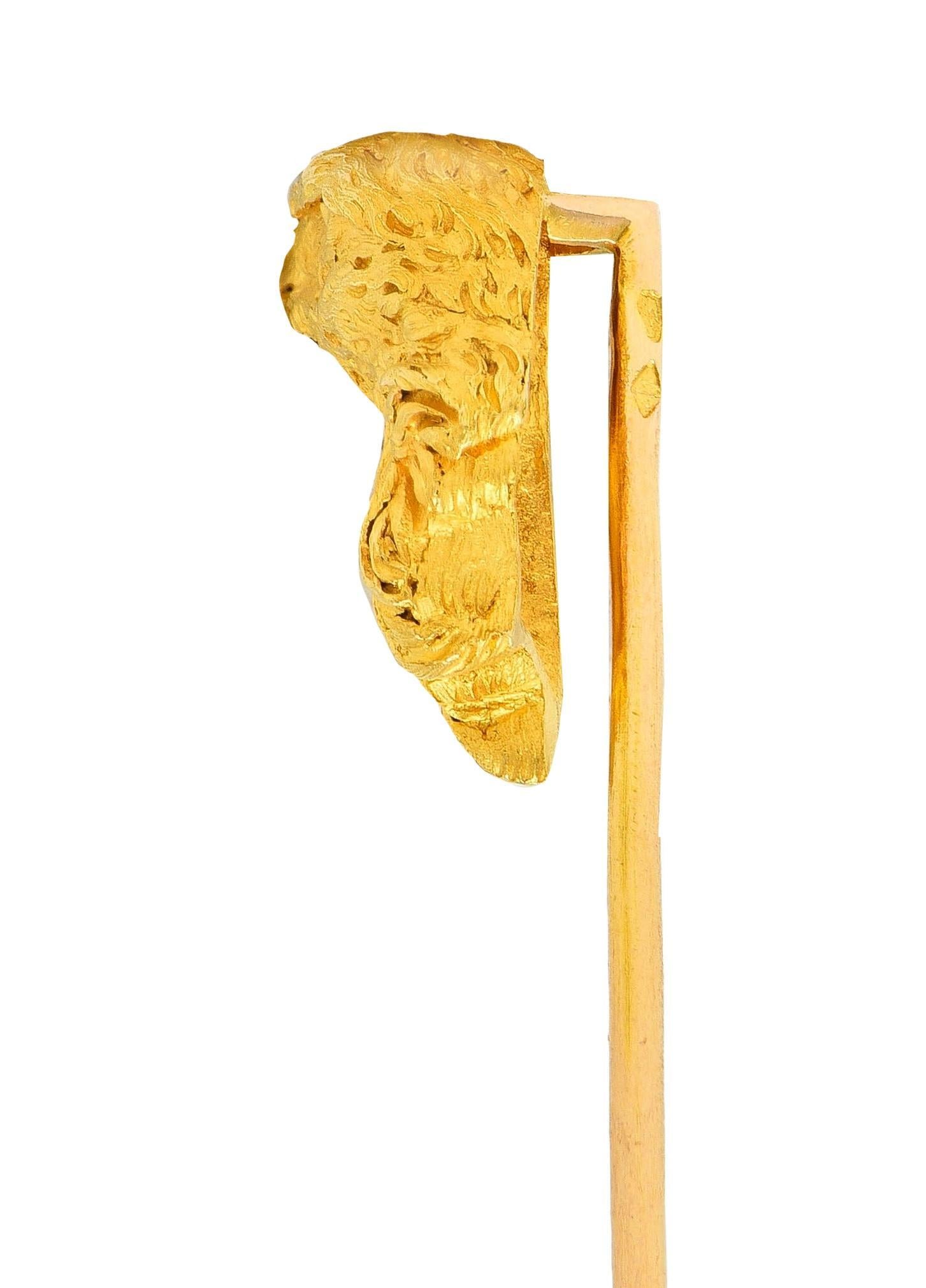 French Late Victorian 18 Karat Yellow Antique Gold Eagle Bird Stickpin 1