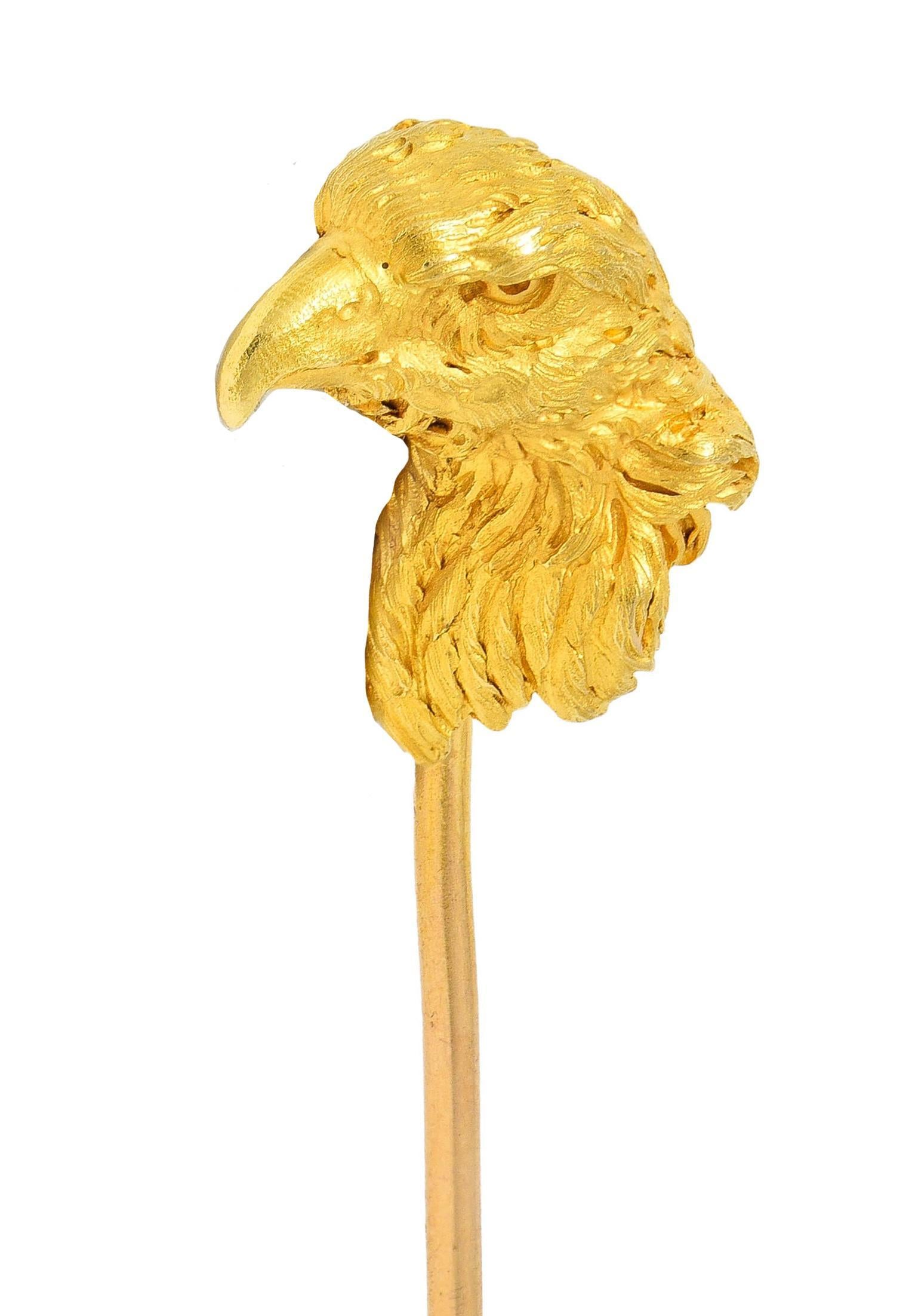 French Late Victorian 18 Karat Yellow Antique Gold Eagle Bird Stickpin 3