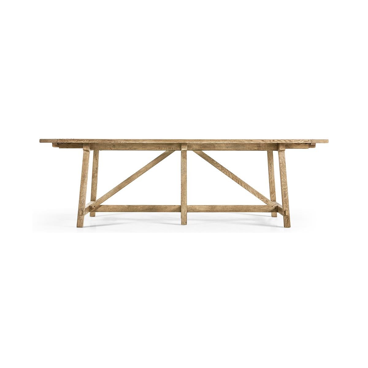 The French Laundry dining table is the perfect combination of unparalleled furniture craftsmanship, elegant functional solutions, and inspiring design. 

Powerful honed forms in stripped Chestnut elicit a raw appreciation for natural materials and