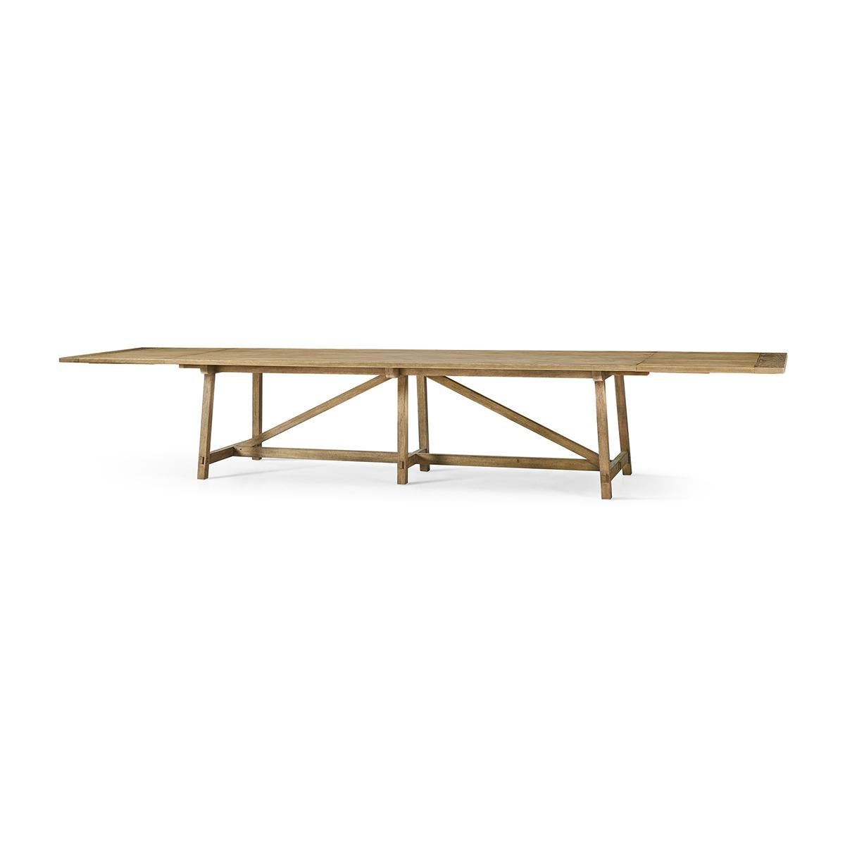 The French Laundry dining table is the perfect combination of furniture craftsmanship, elegant functional solutions, and inspiring design.

Powerful honed forms in stripped Chestnut elicit a raw appreciation for natural materials and offer a