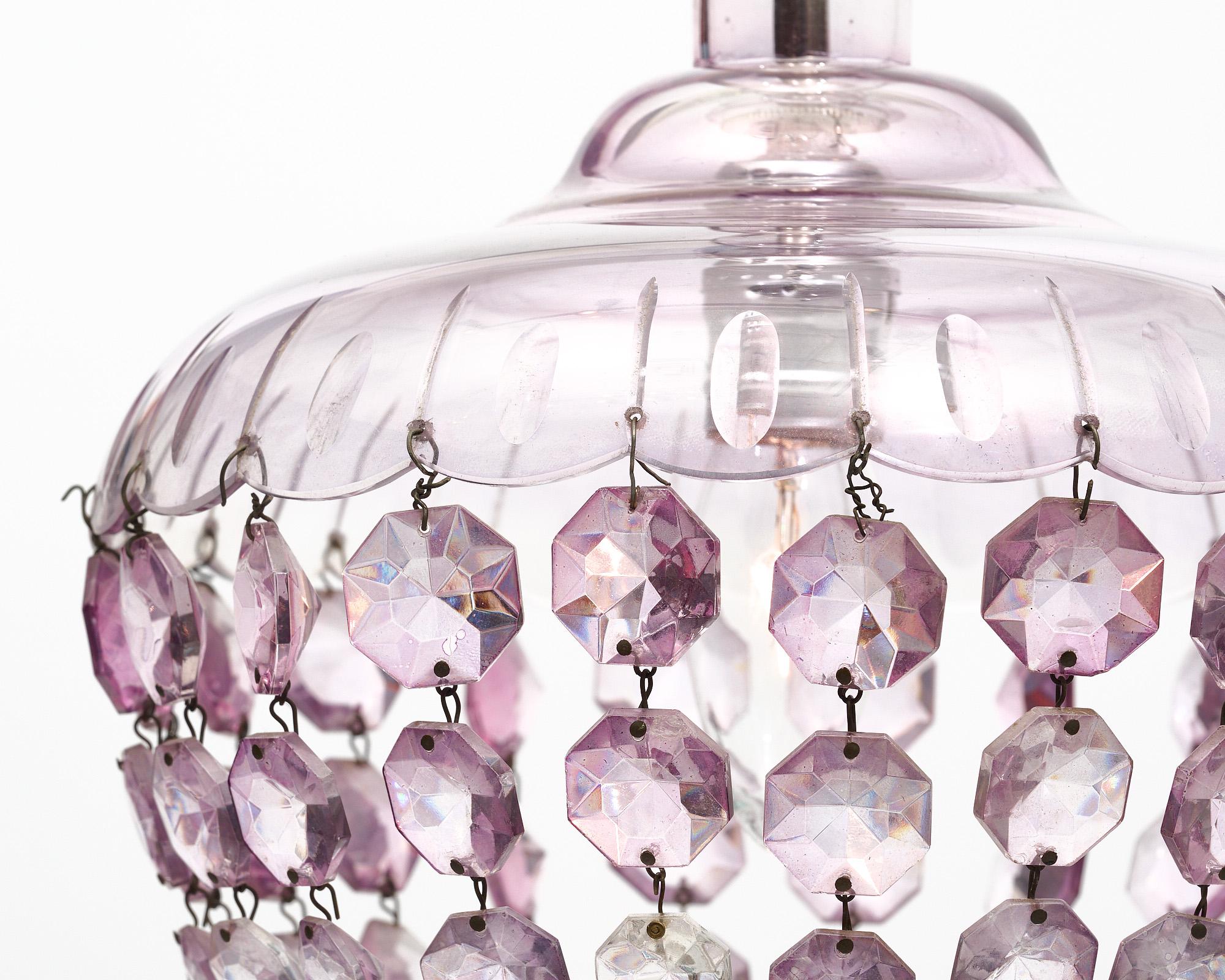 Early 20th Century French Lavender Baccarat Chandelier