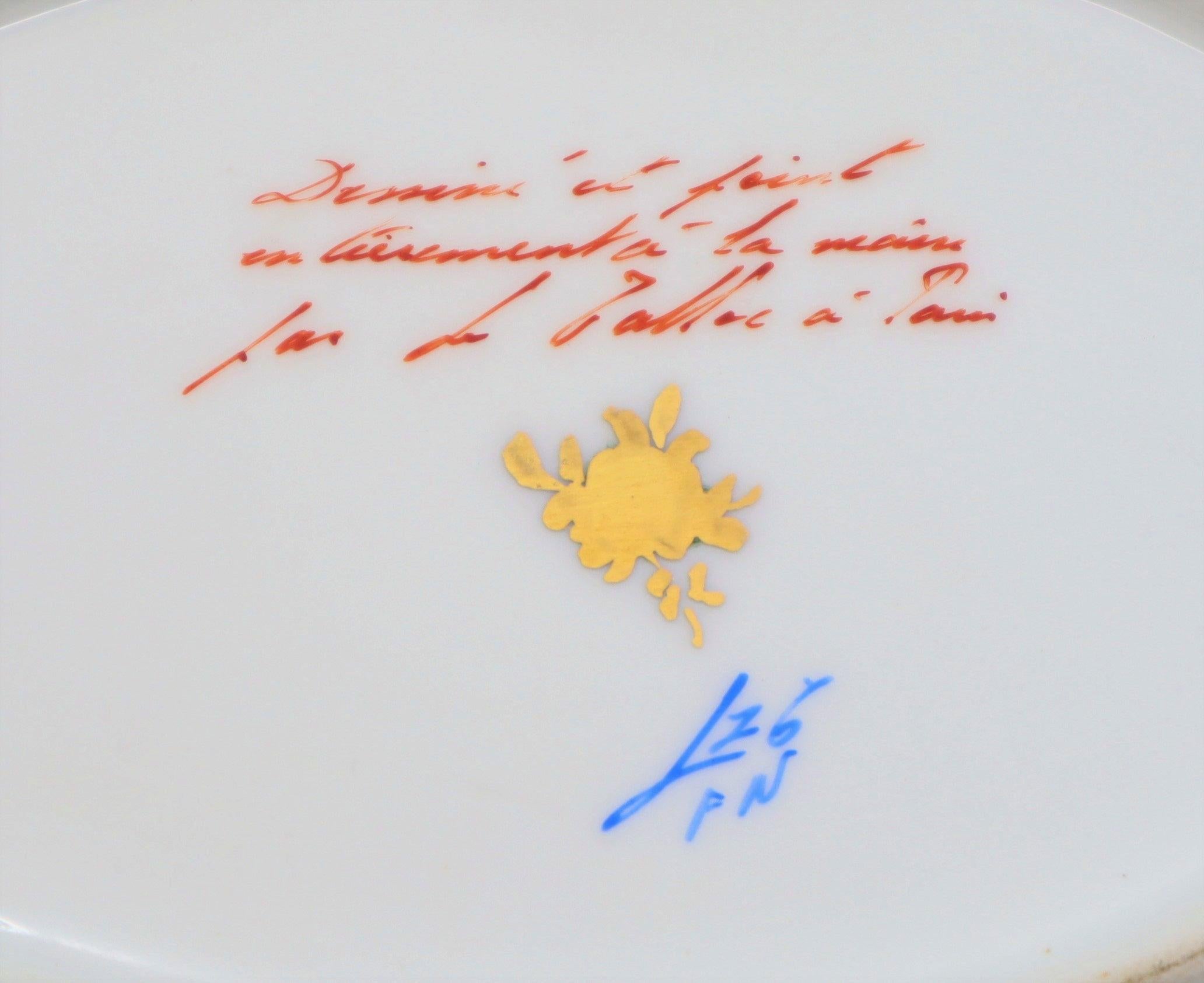 Soupière en porcelaine peinte à la main Le Tallec, milieu du 20e siècle, style rococo en vente 2