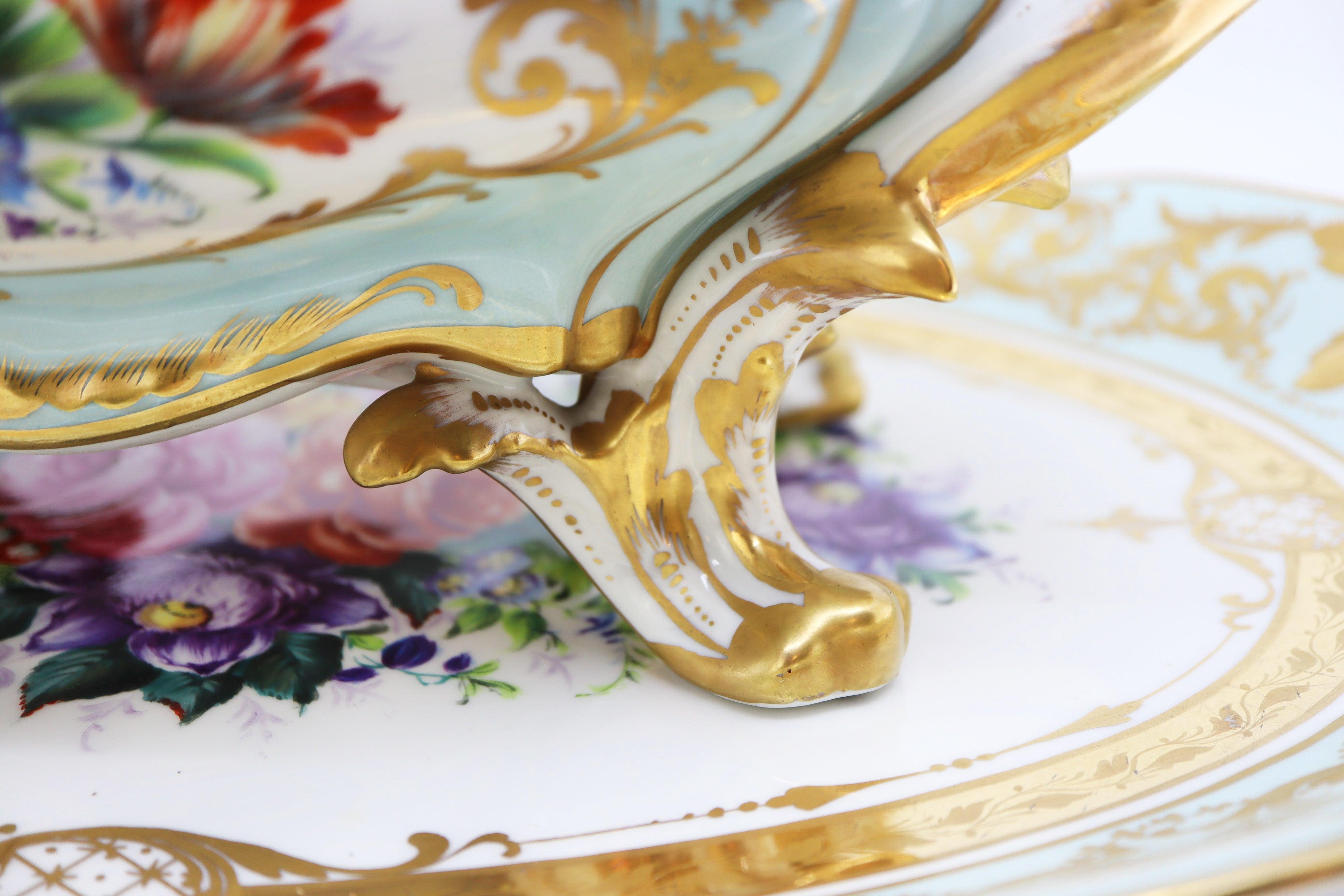 French Le Tallec Hand Painted Porcelain Soupière, Mid-20th Century, Rococo Style For Sale 4
