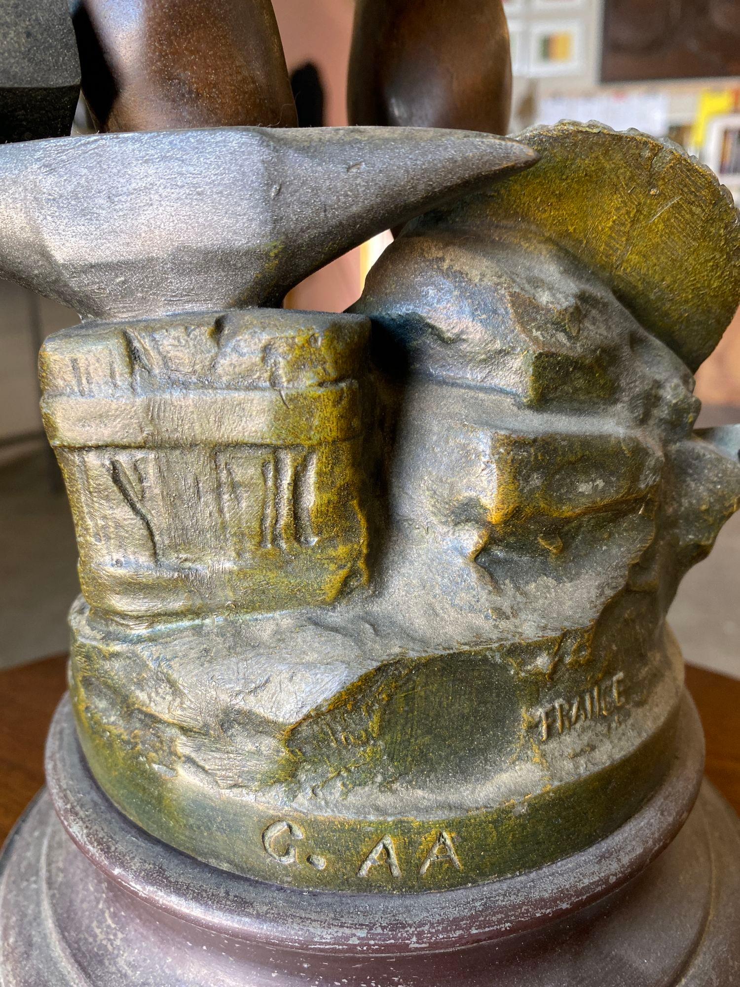 Sculpture française en acier inoxydable « Le Travail » de Francois Moreau, vers 1900 en vente 3