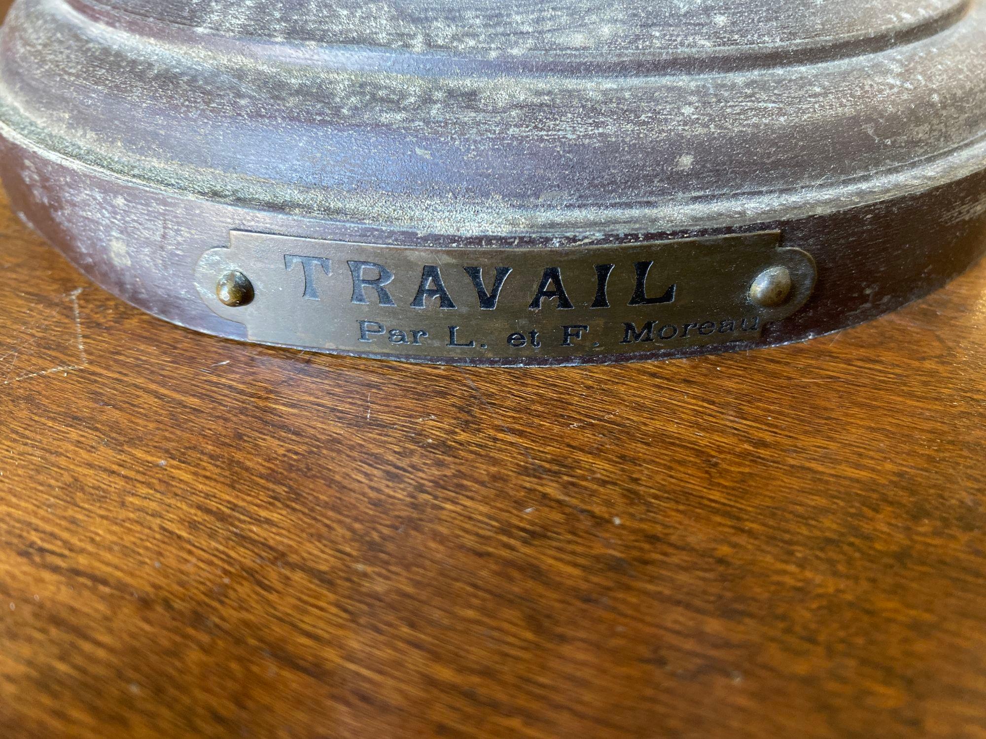 Sculpture française en acier inoxydable « Le Travail » de Francois Moreau, vers 1900 en vente 6