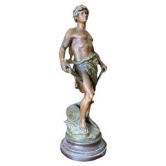 Scultura francese in ghisa "Le Travail" di Francois Moreau, circa 1900