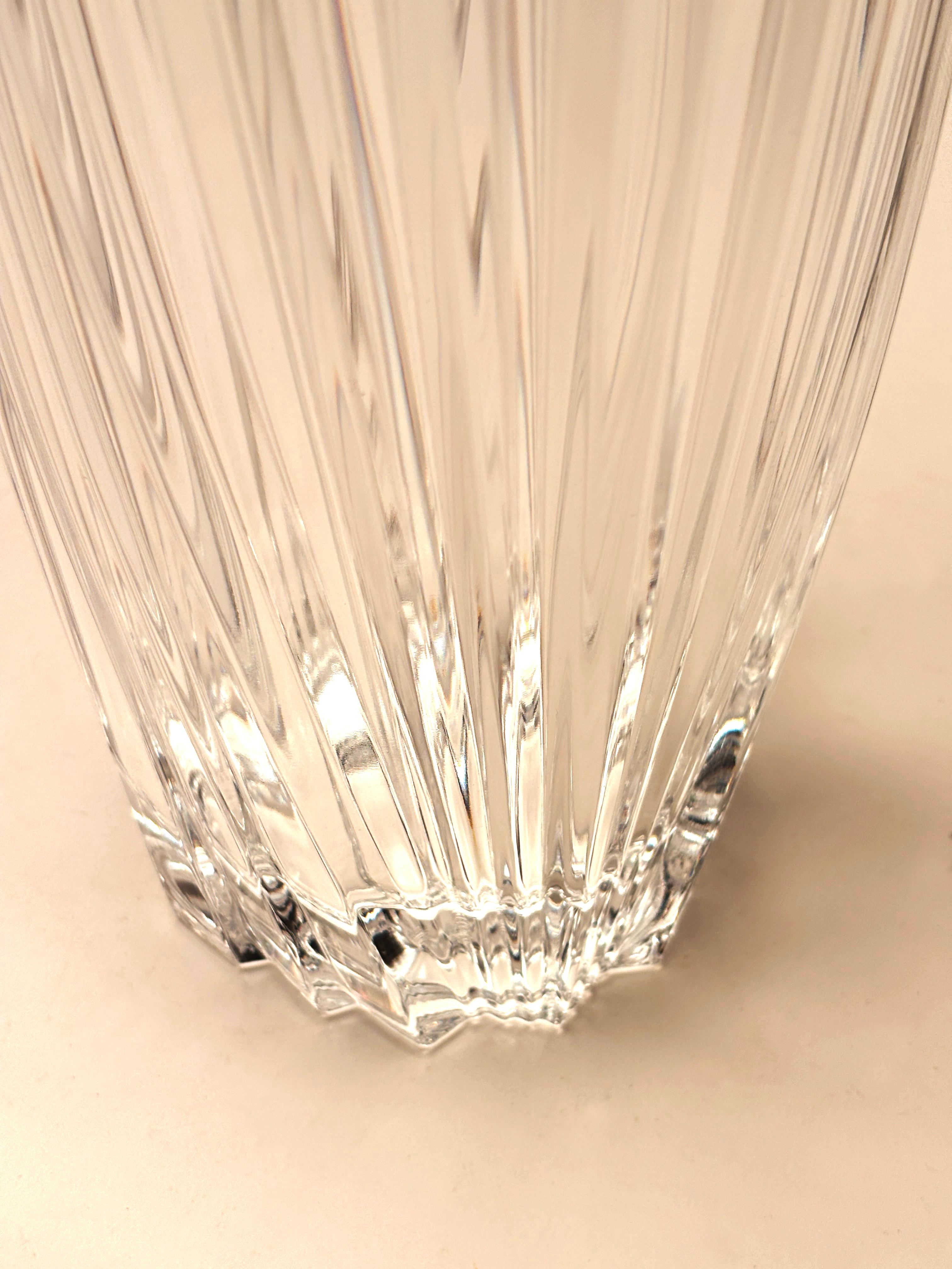 For those looking for simple sophistication in crystal design, this substantial French lead crystal vase could be your answer. With elegant lines that refract light in a soft and beautiful way, this vase is perfect for fresh cut flowers or a more