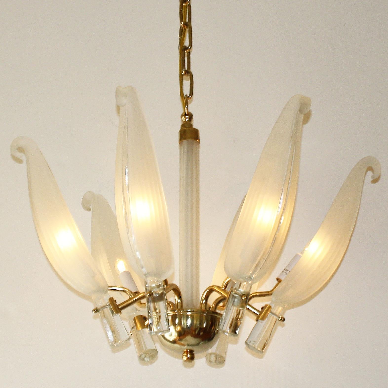 French leaf chandelier, circa 1940.