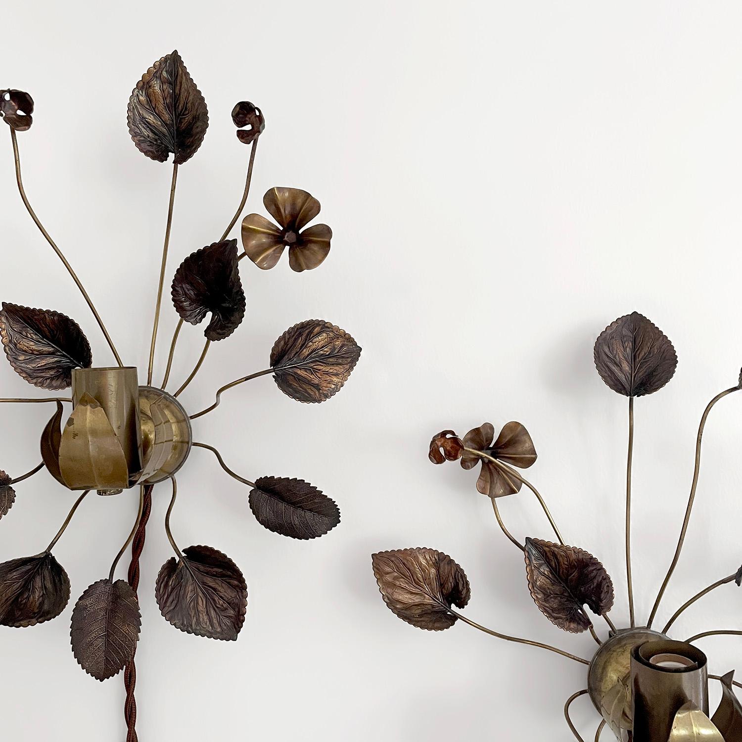 Applique floreali francesi a foglie e fiori in bronzo in vendita 3