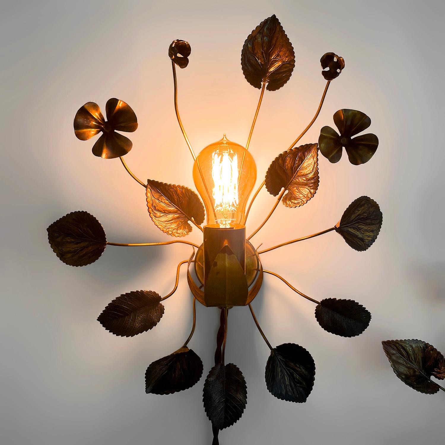 Applique floreali francesi a foglie e fiori in bronzo in vendita 4