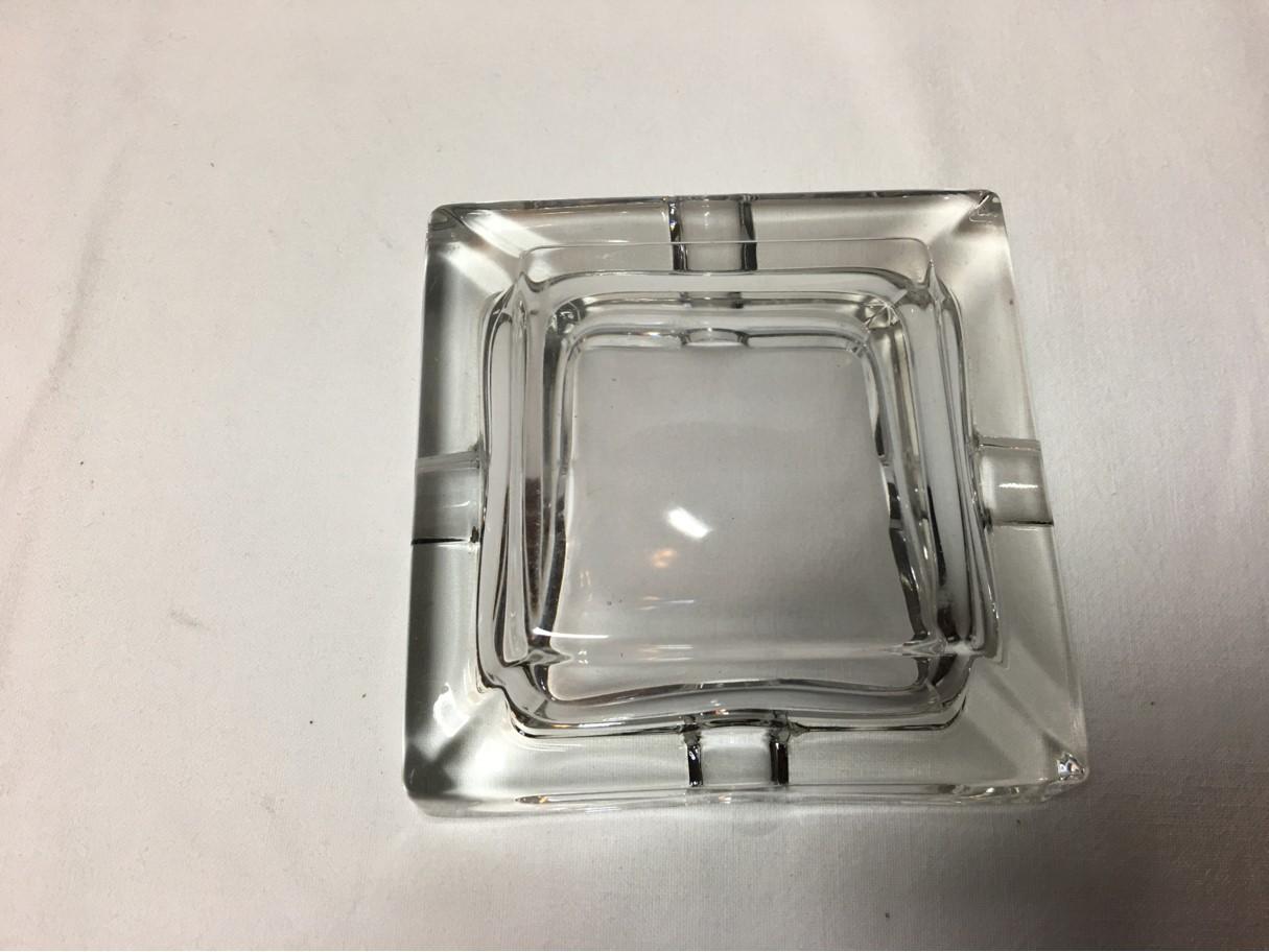 French Leather and Glass Ashtray Adnet Style from the 1960s 5