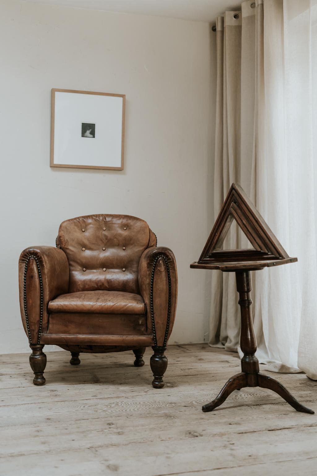 French Leather Armchair/Clubchair from the 1930s 7