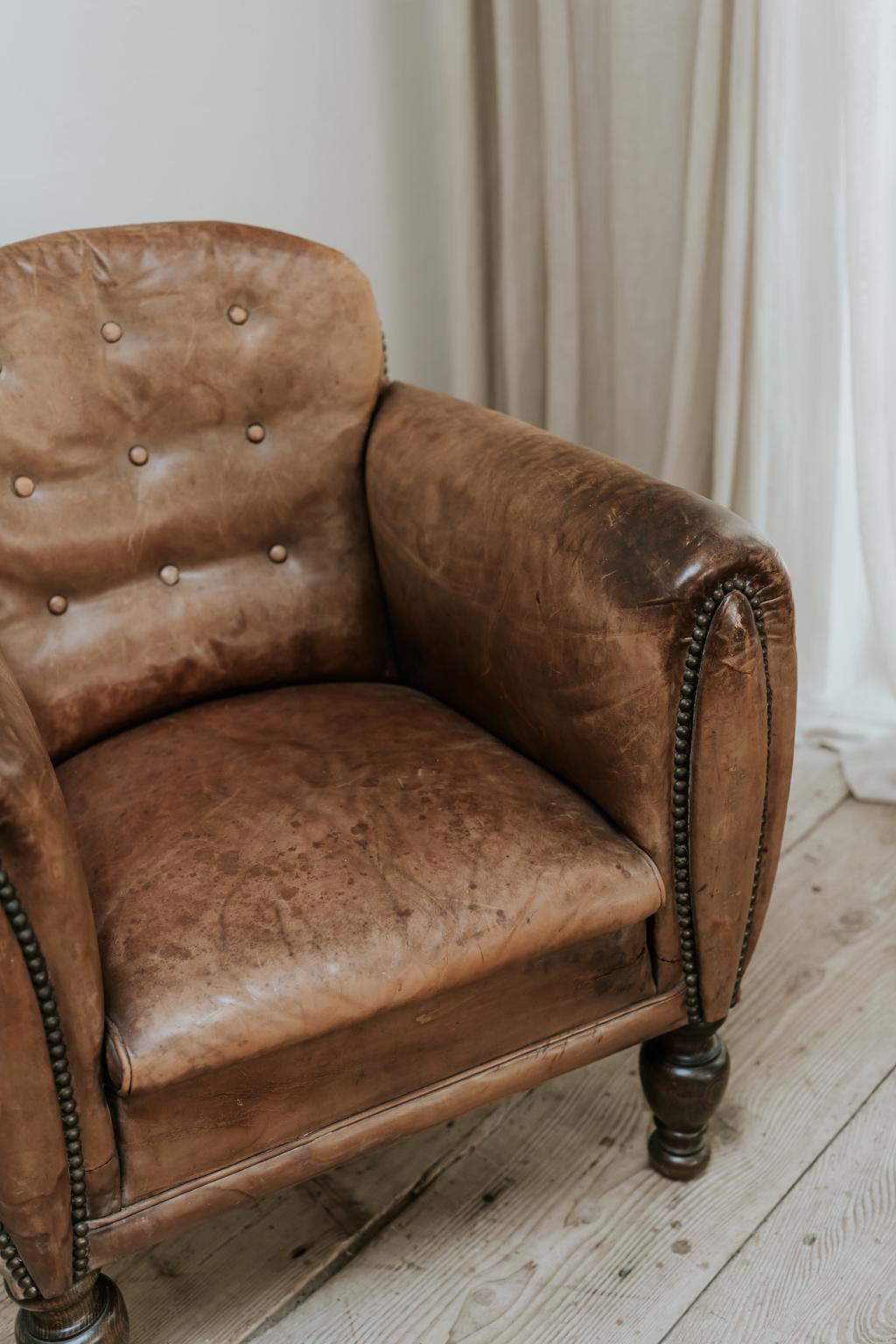 French Leather Armchair/Clubchair from the 1930s (Leder)