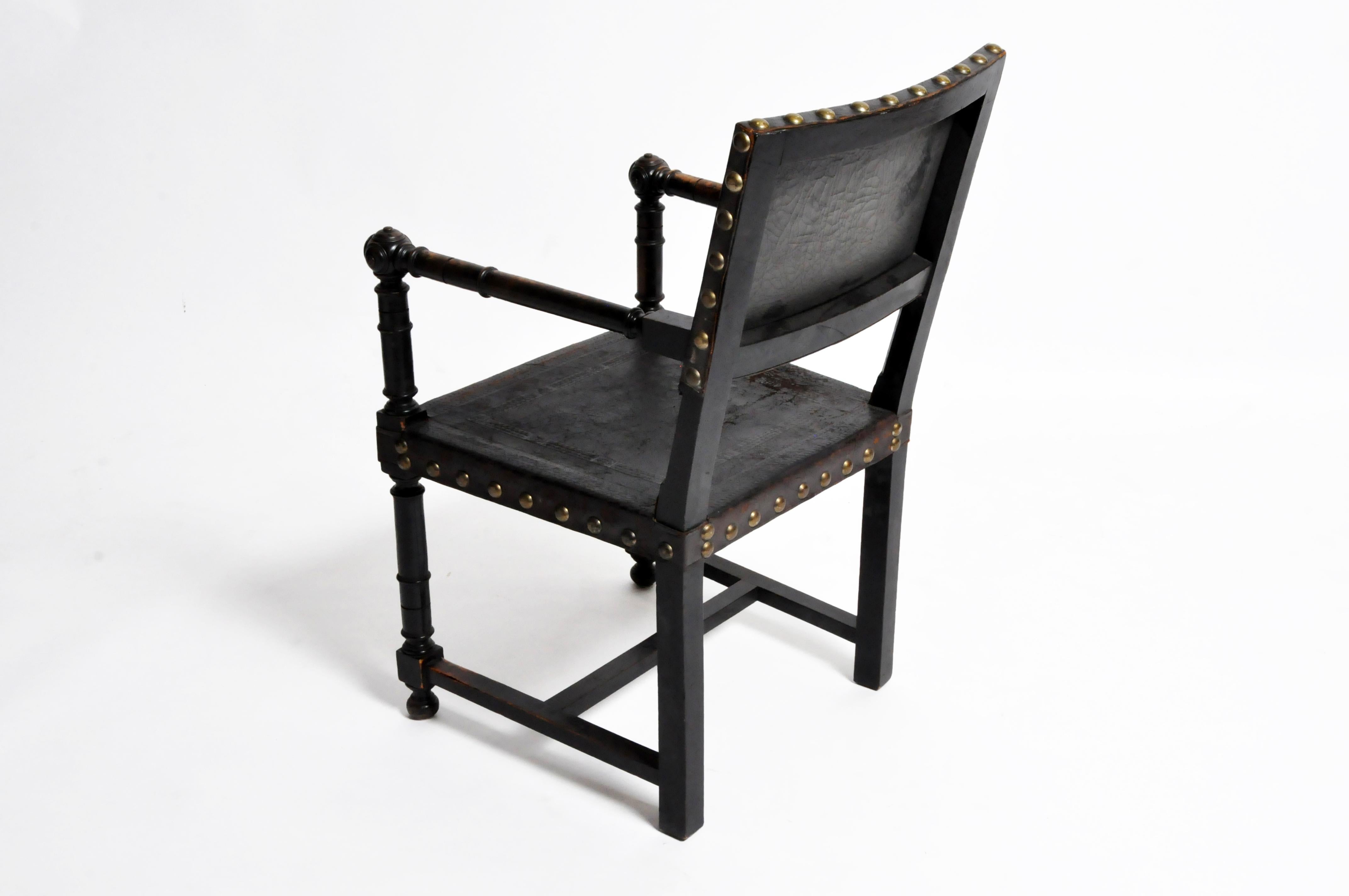 20th Century French Leather Armchair