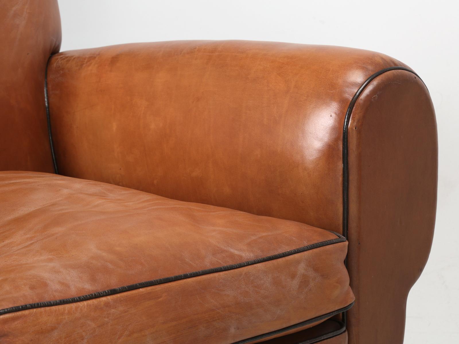 French Leather Art Deco Club Chairs, Restored from the Ground Up, circa 1930s 6