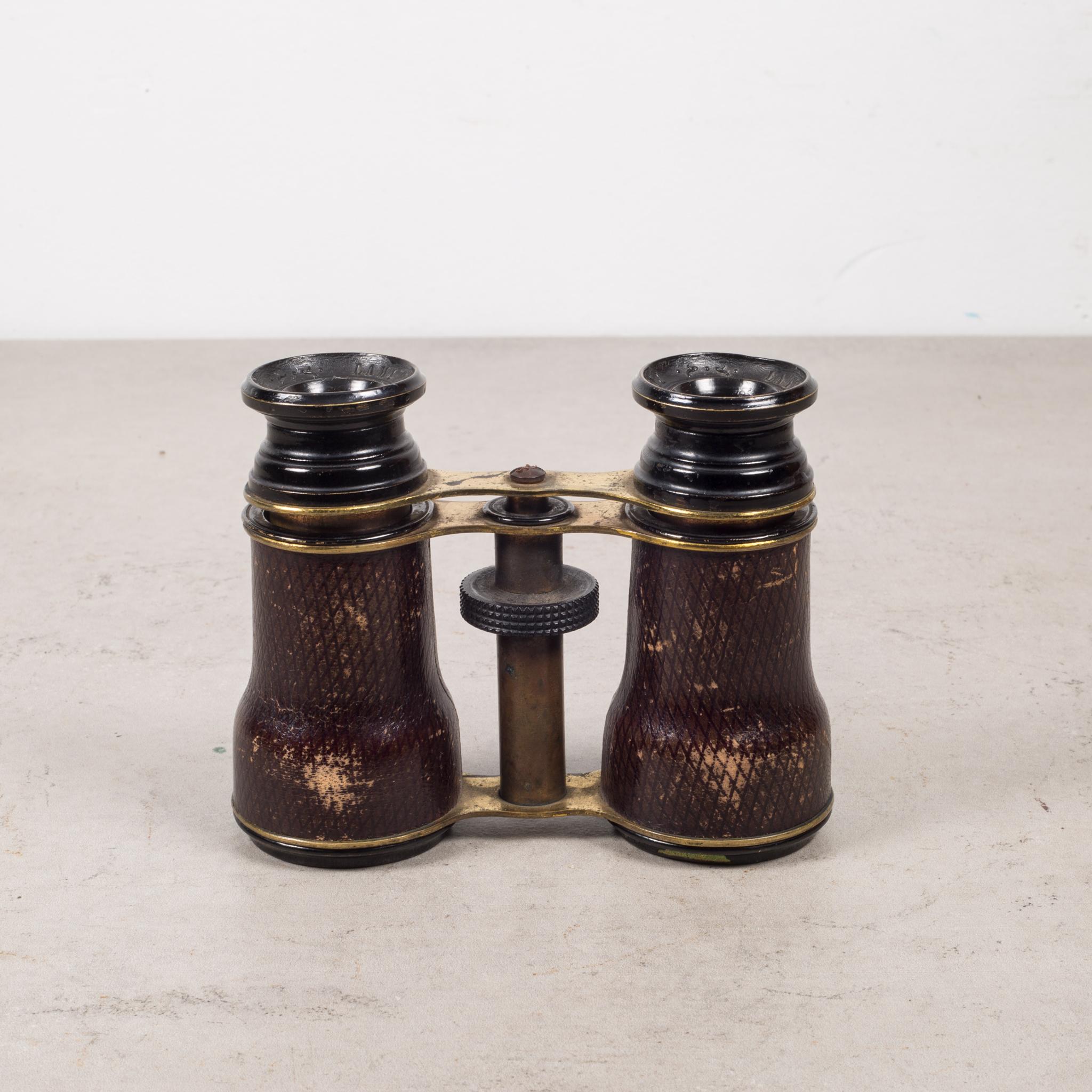 Metal French Leather/Brass Opera Glasses by Le Maire Fabt, Paris, circa 1880
