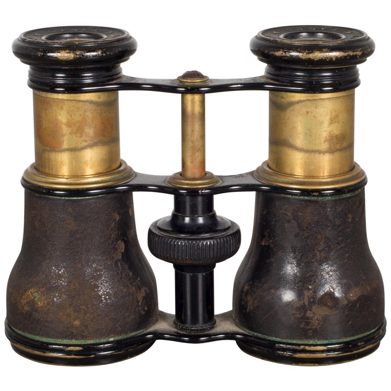 French Leather/Brass Opera Glasses by Le Maire Fabt, Paris, circa 1880