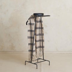 French Leather + Brass Valet by Jacques Adnet, 1950s