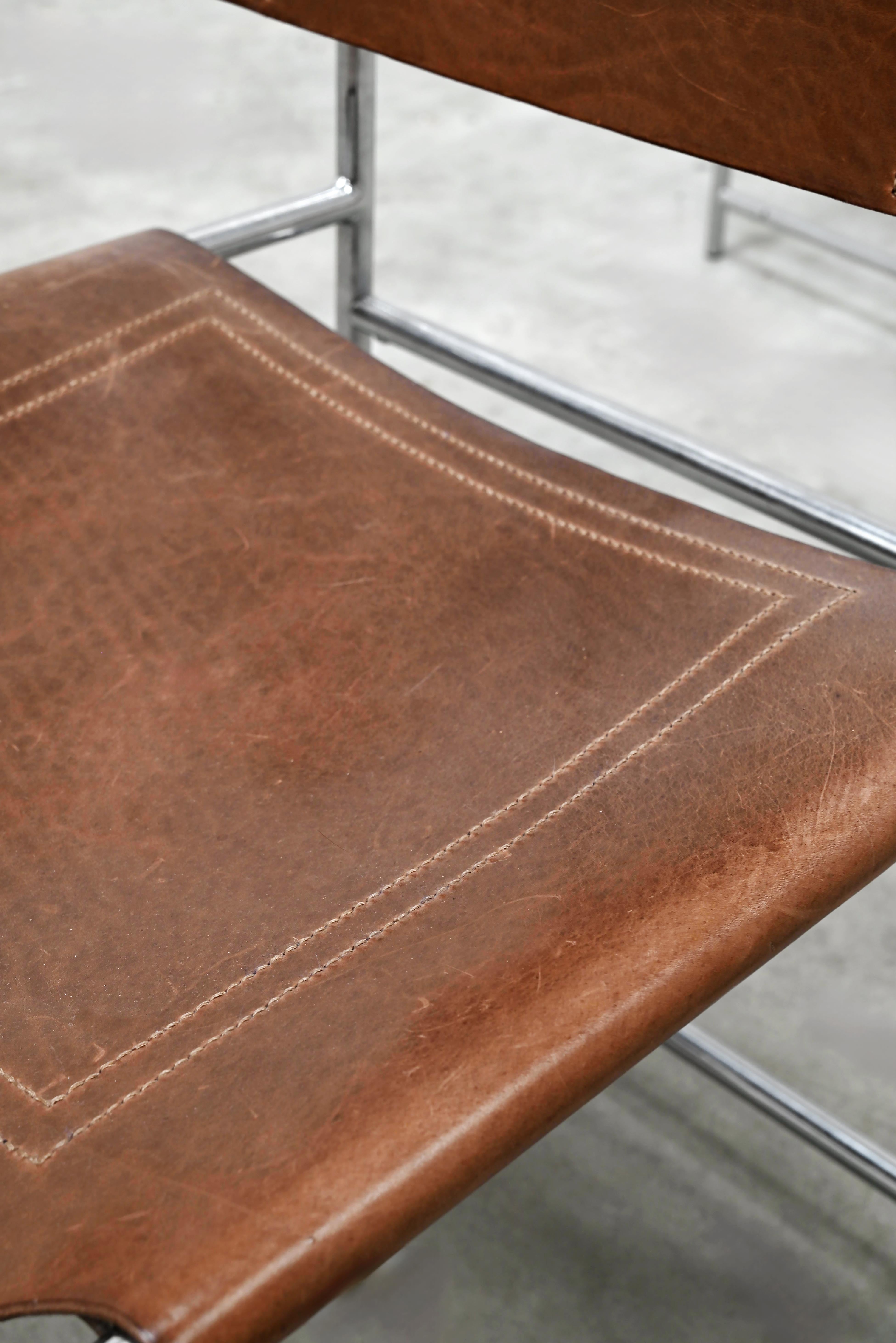 Französische Lederstühle, Pascal Mourgue zugeschrieben, 2er-Set, 1970er Jahre im Angebot 1