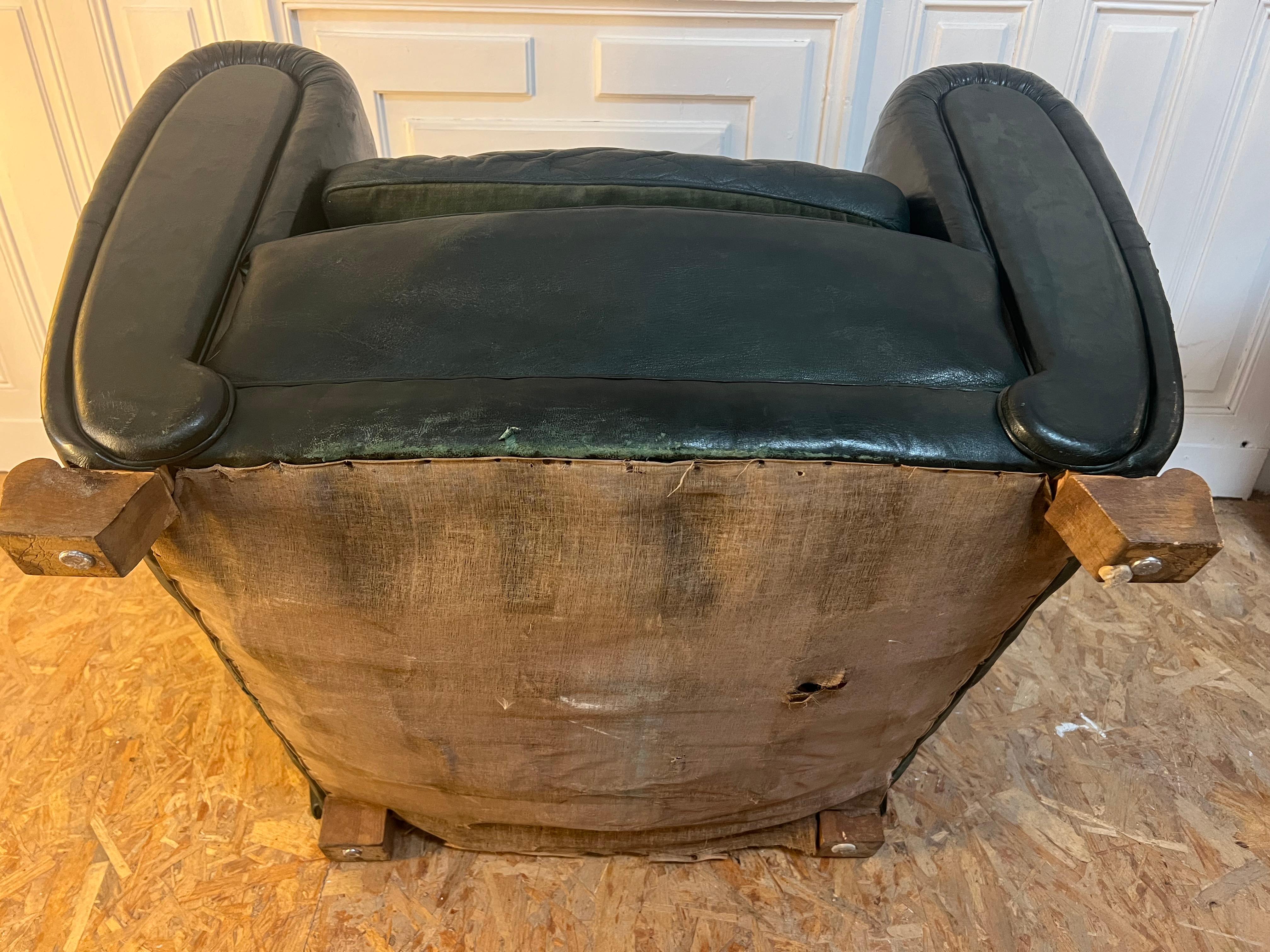 French Leather Club Chair , 1950’s 6