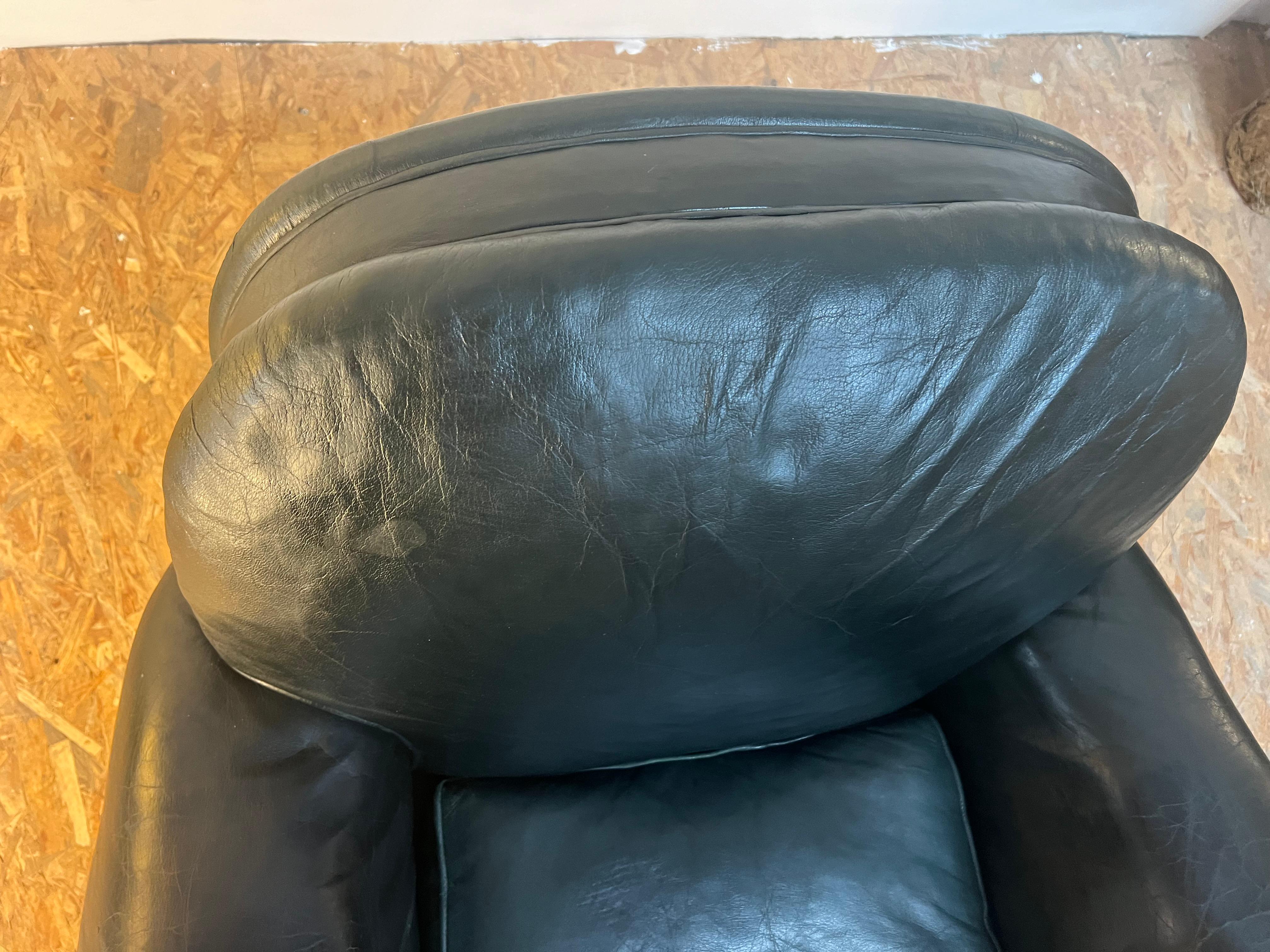 French Leather Club Chair , 1950’s For Sale 7
