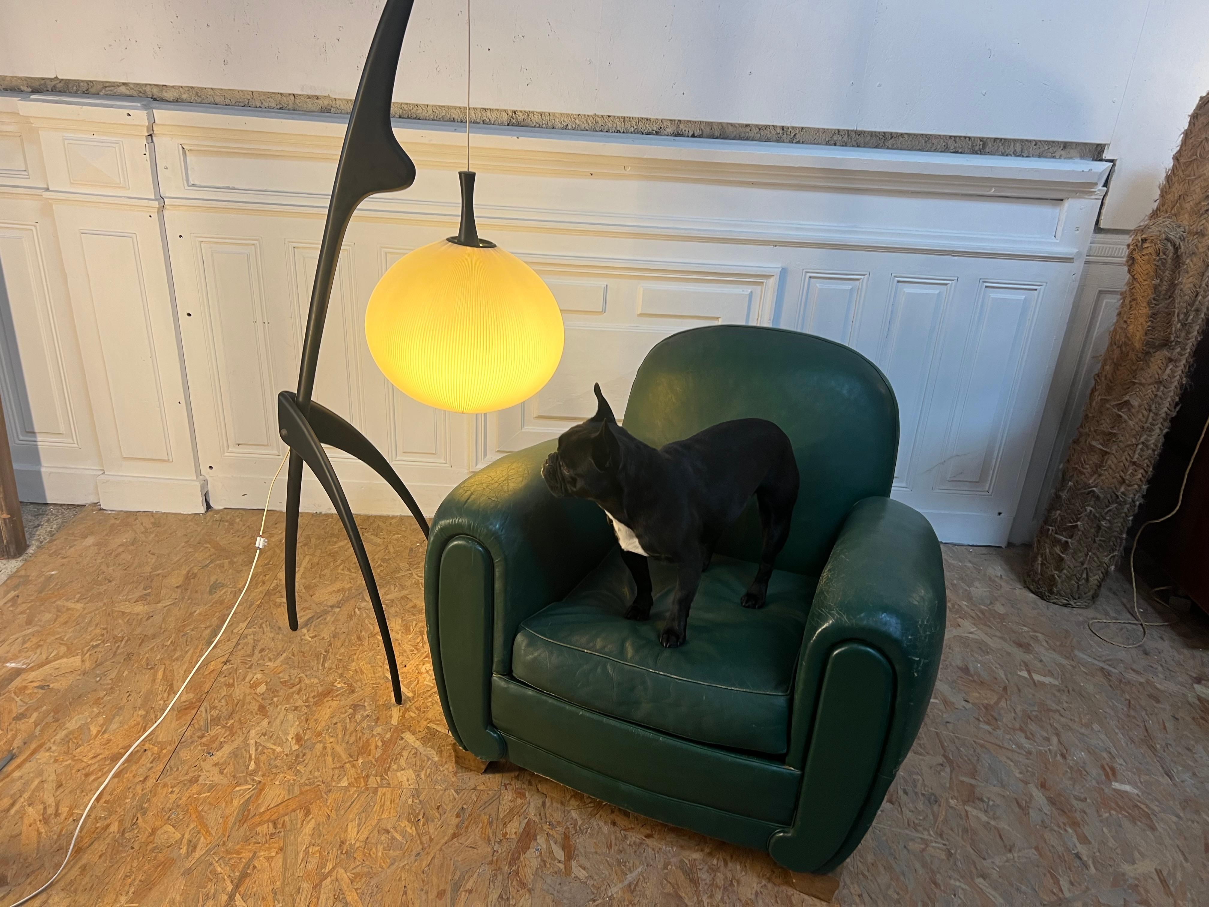 French Leather Club Chair , 1950’s  In Good Condition In PÉZENAS, FR