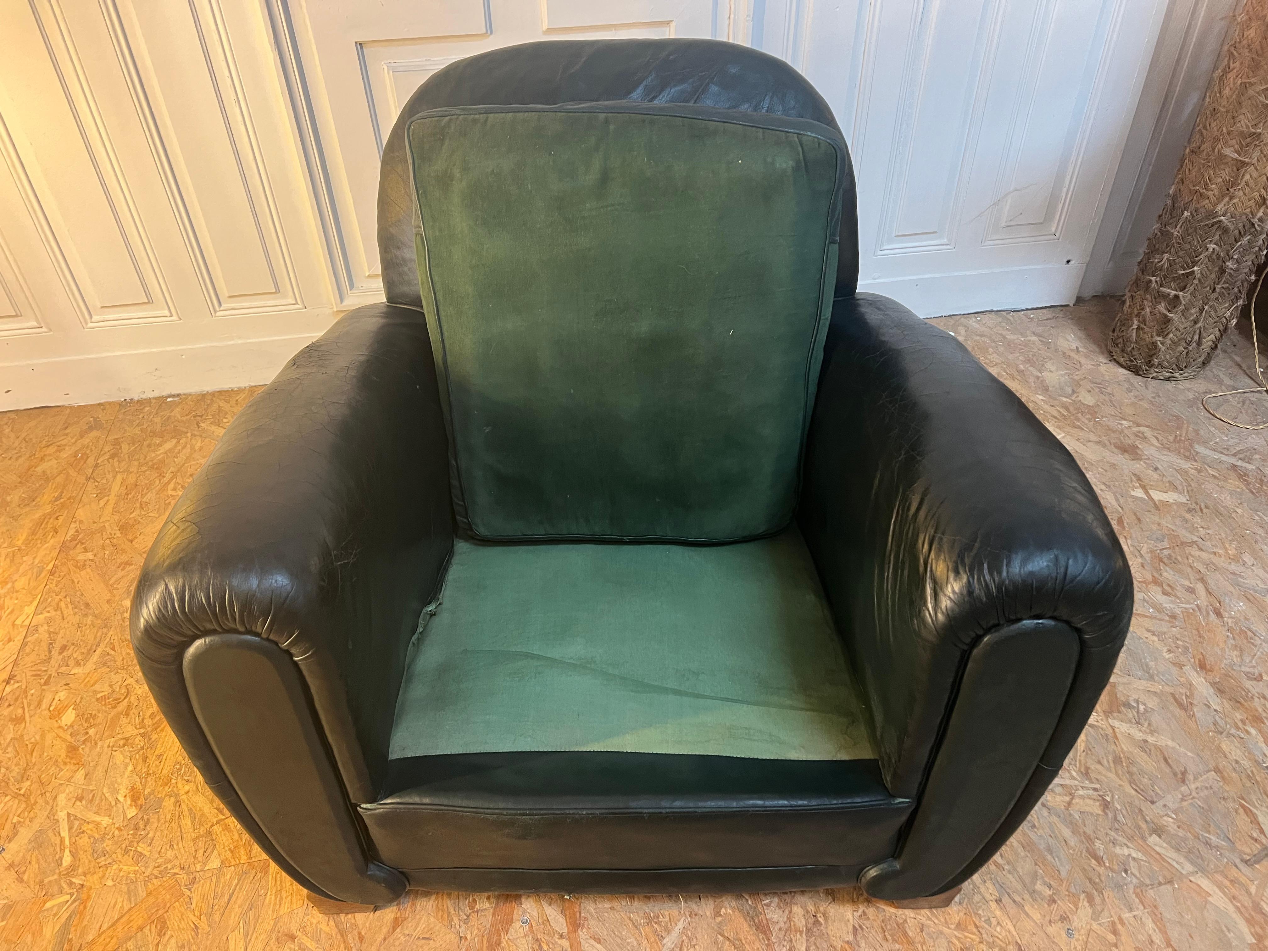 French Leather Club Chair , 1950’s 5