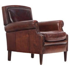 French leather club chair, C. 1960.