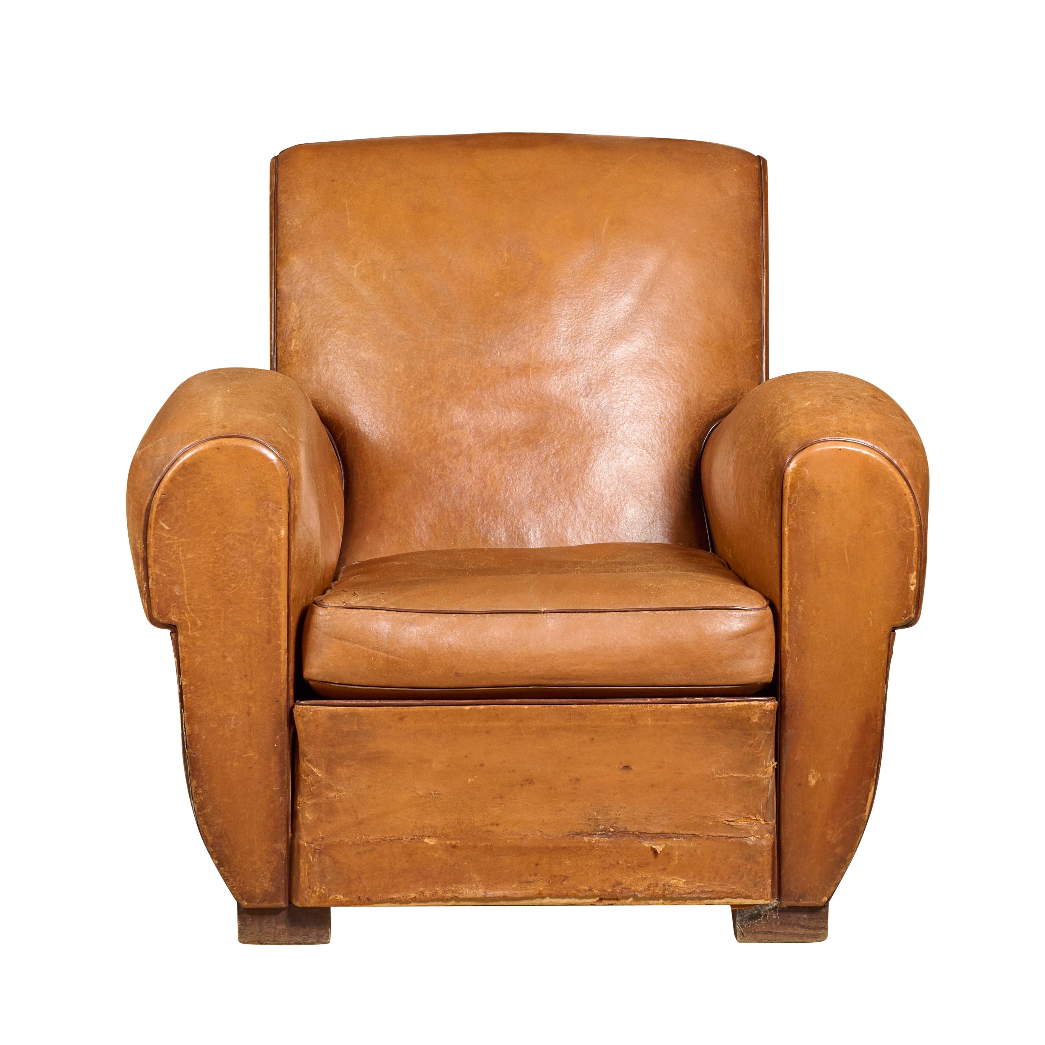 Leather club chair. Great design.