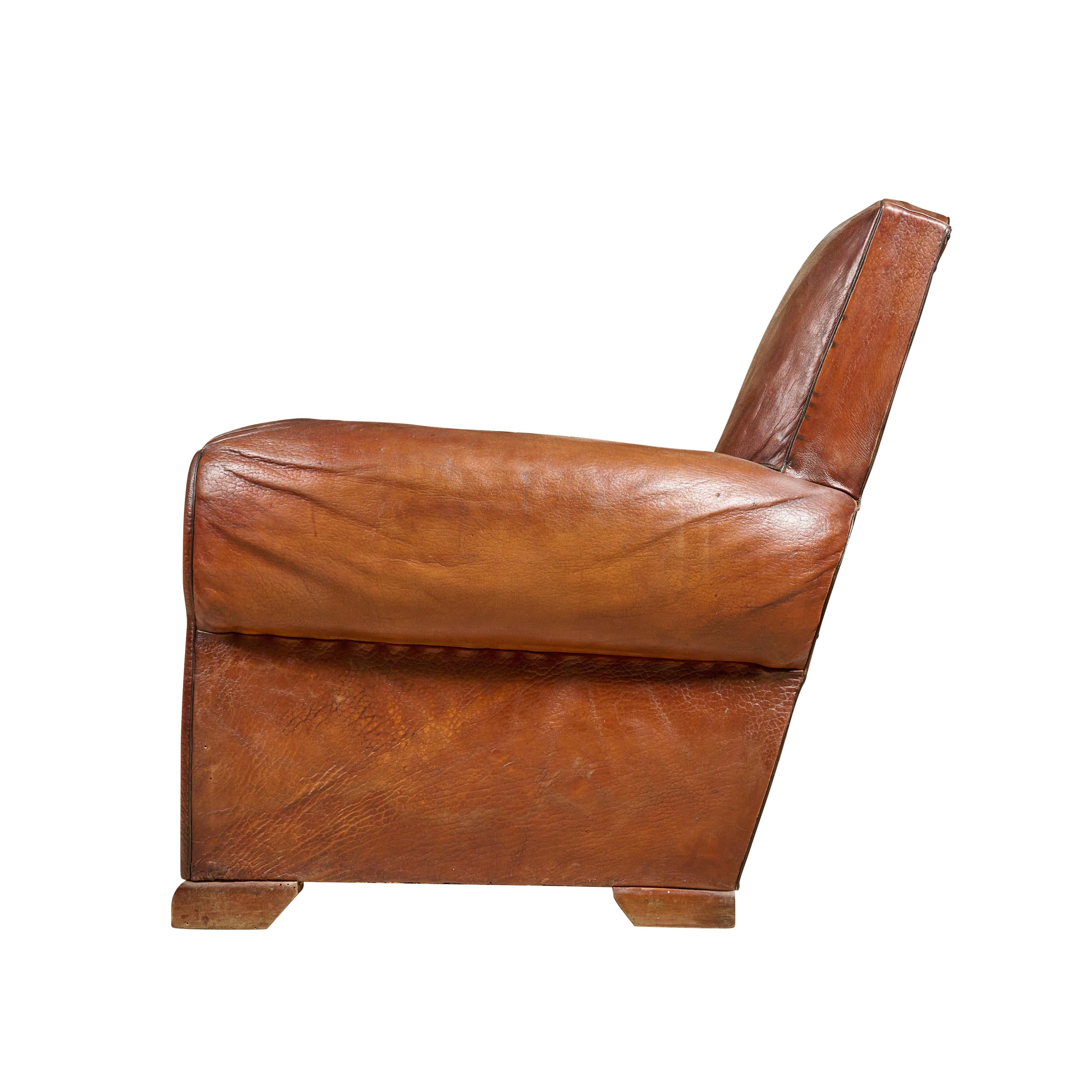 french club chair leather