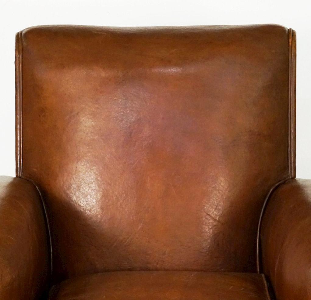 French Leather Club Chair from the Art Deco Era 8