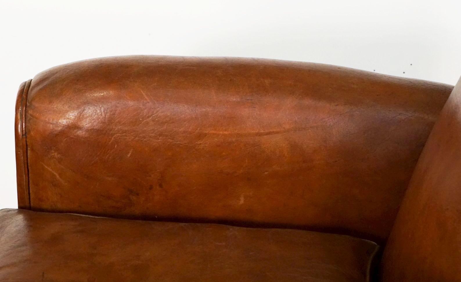 French Leather Club Chair from the Art Deco Era 11