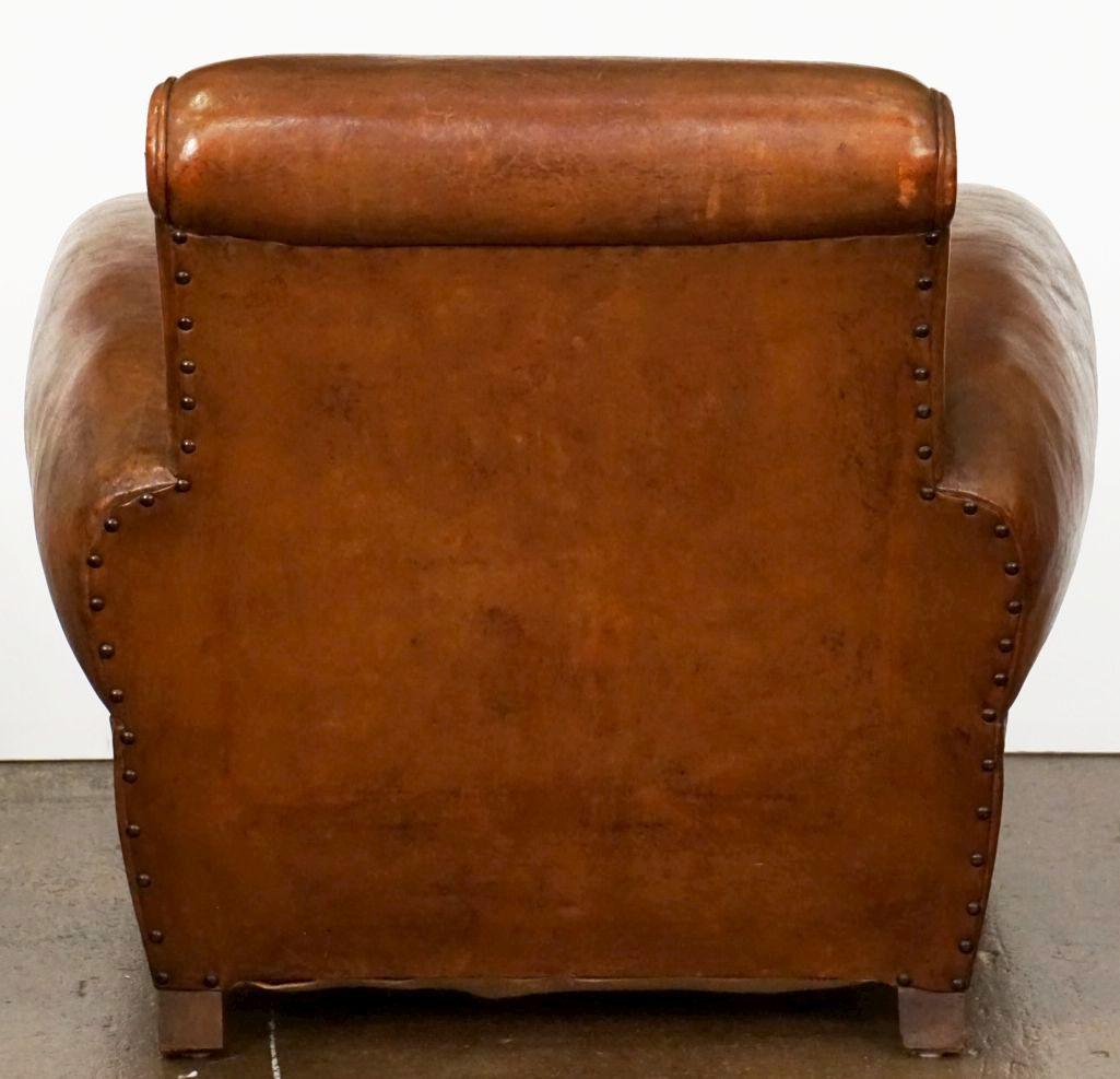 French Leather Club Chair from the Art Deco Era 13