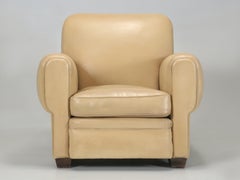 French Leather Club Chair Properly Restored from Frame Up. Horsehair, Coco Fiber