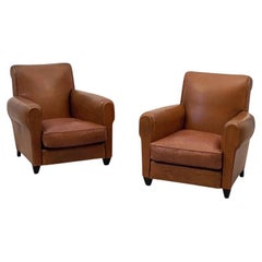 French Leather Club Chairs from the Art Deco Era 'Priced Individually'