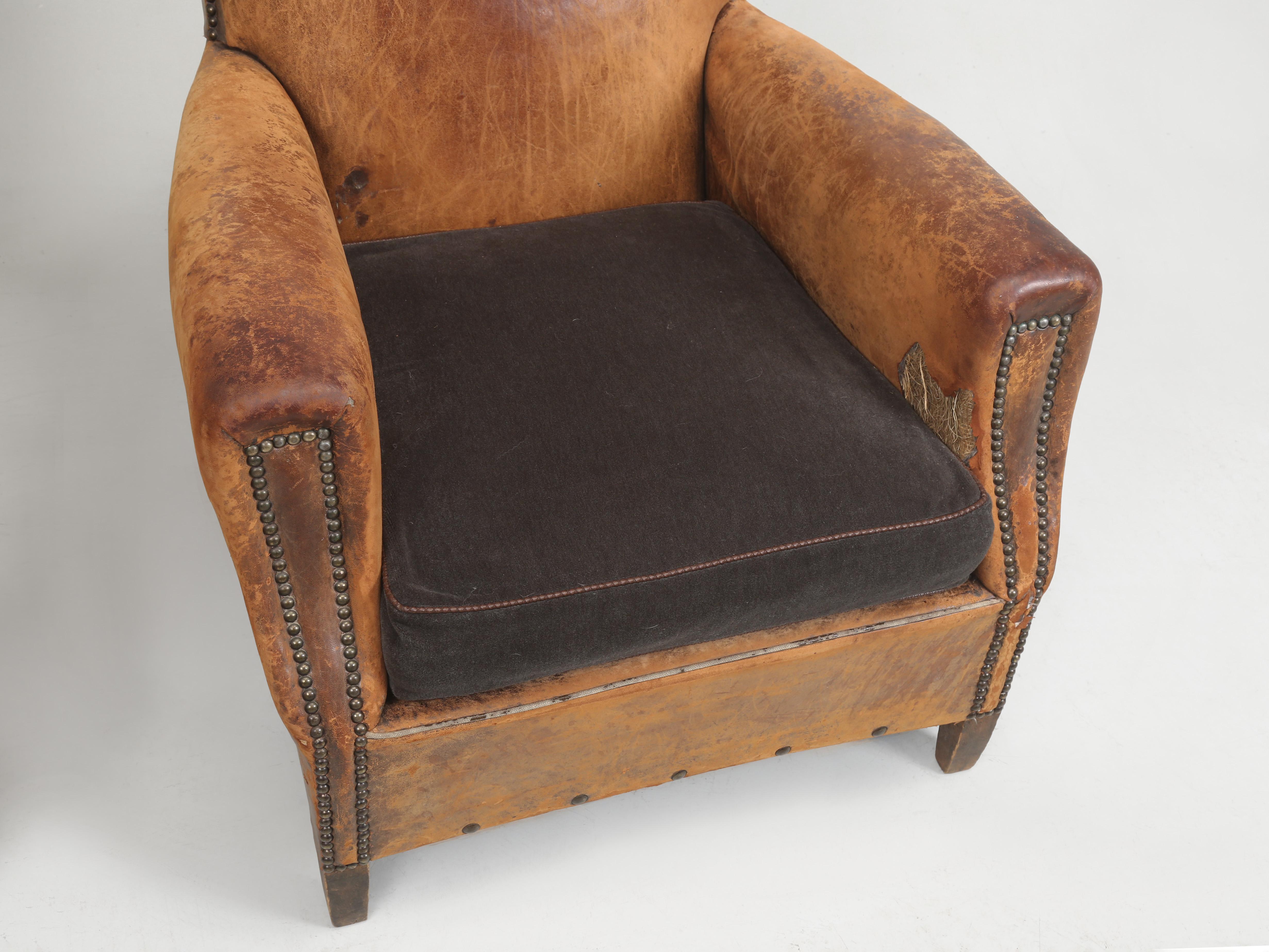 Französisch Leder Club Stühle restauriert intern kosmetisch alle original c1930's im Angebot 6