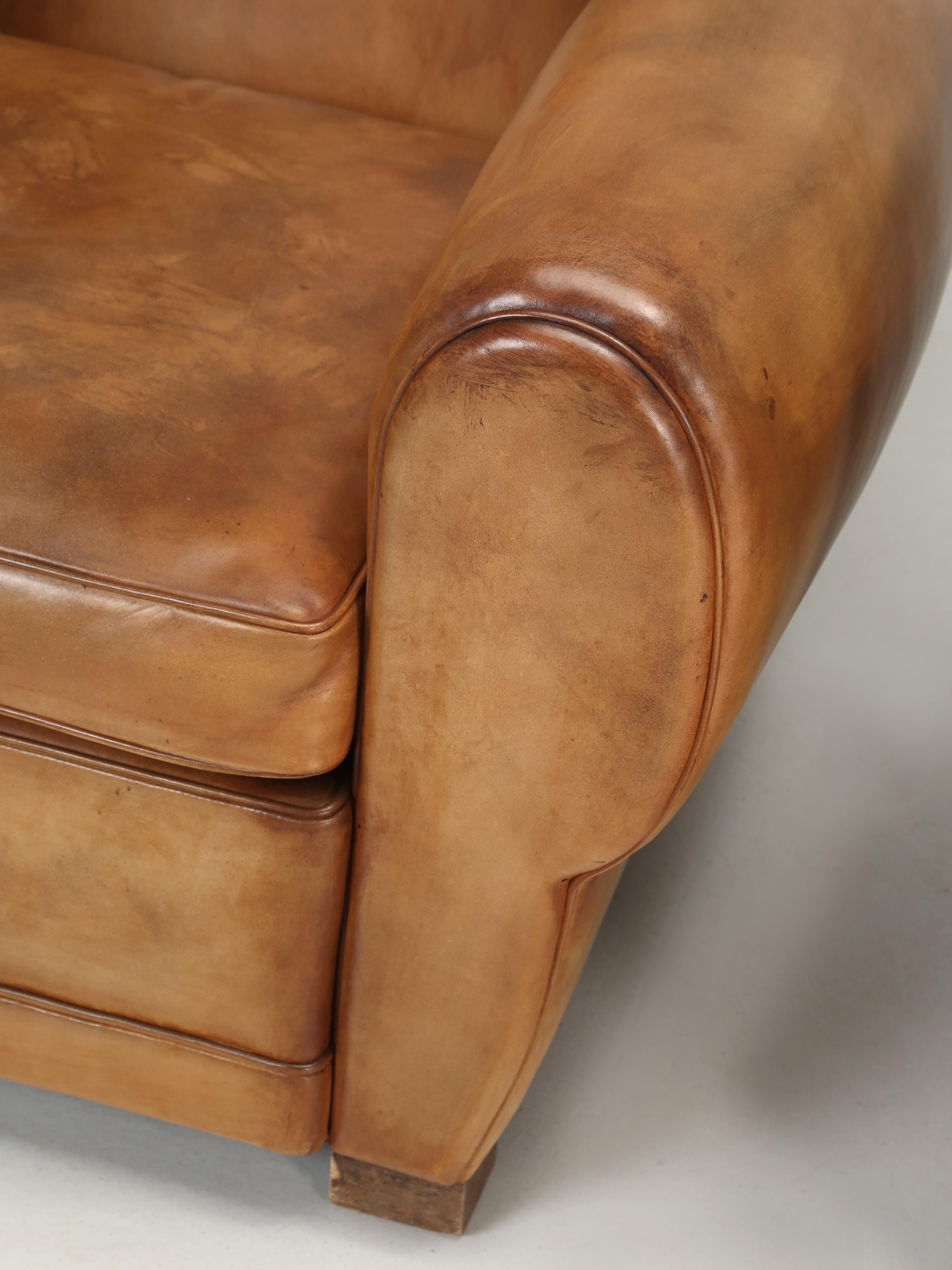 French Leather Club Chairs, Set of '4' Restored with New Leather and Horsehair 3