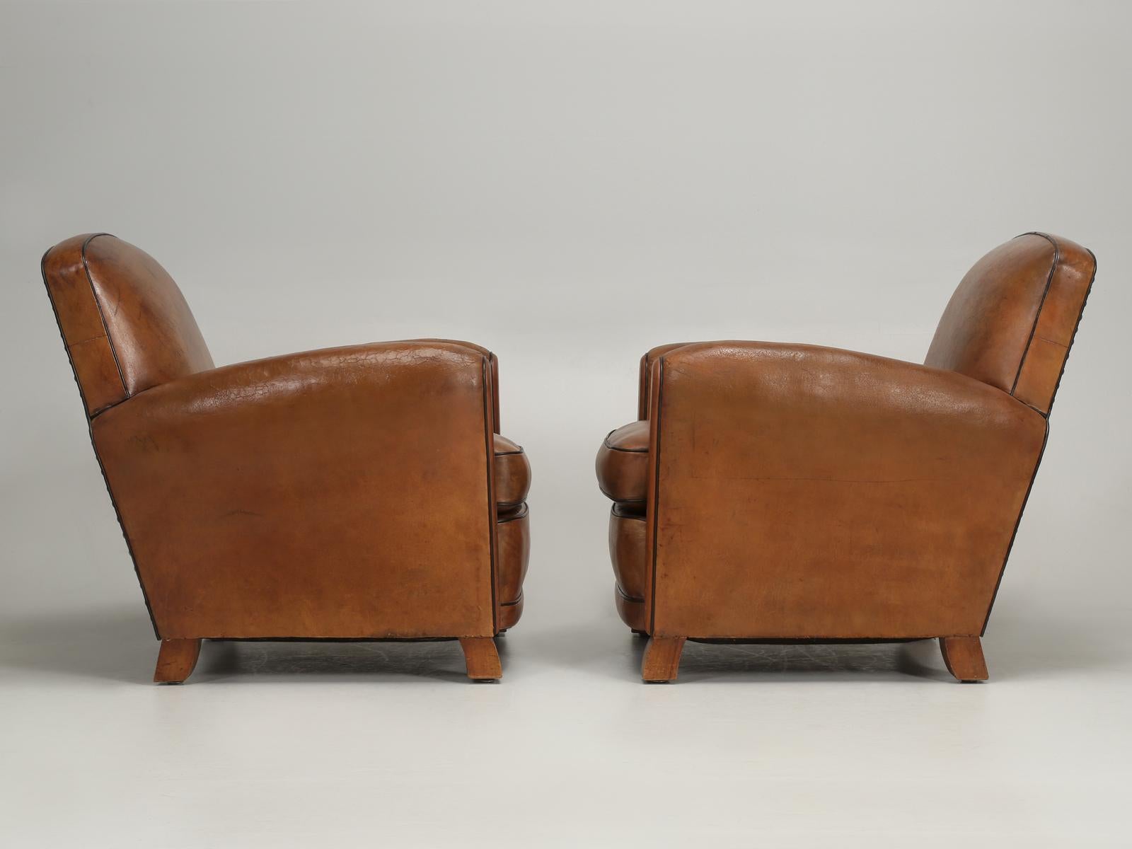French Leather Club Chairs Thoroughly Restored 12