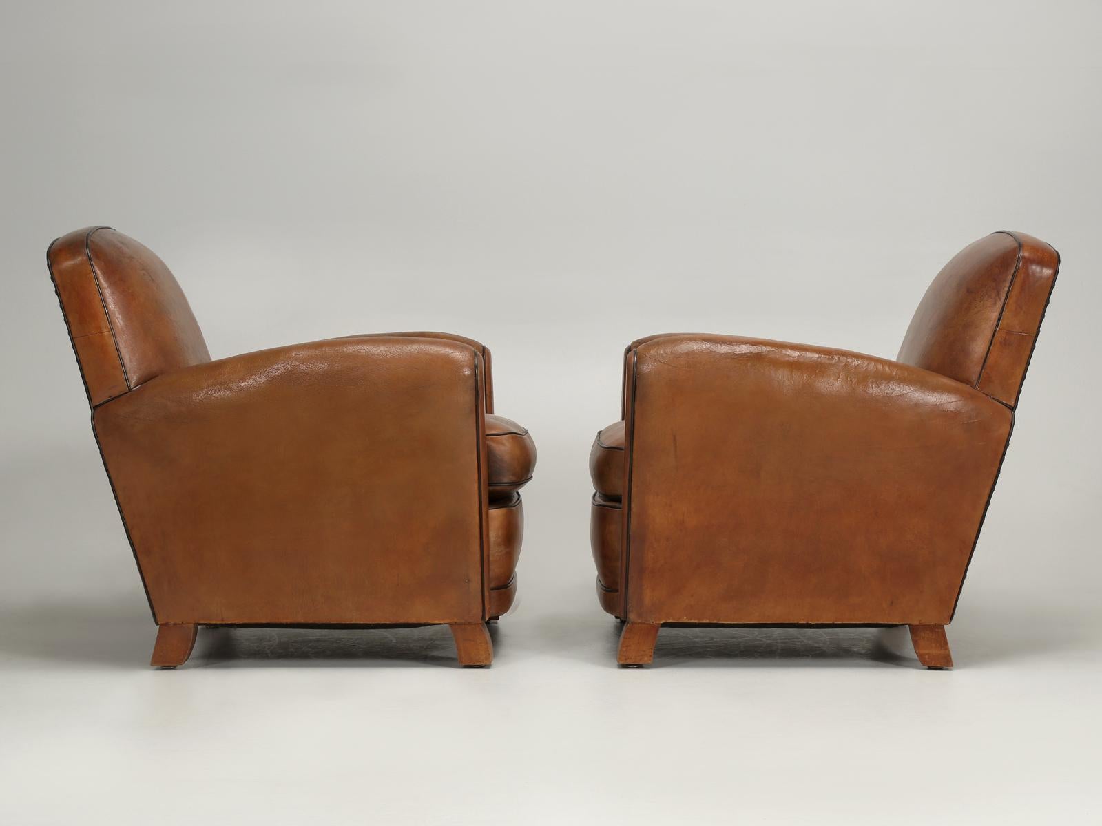 French Leather Club Chairs Thoroughly Restored 13