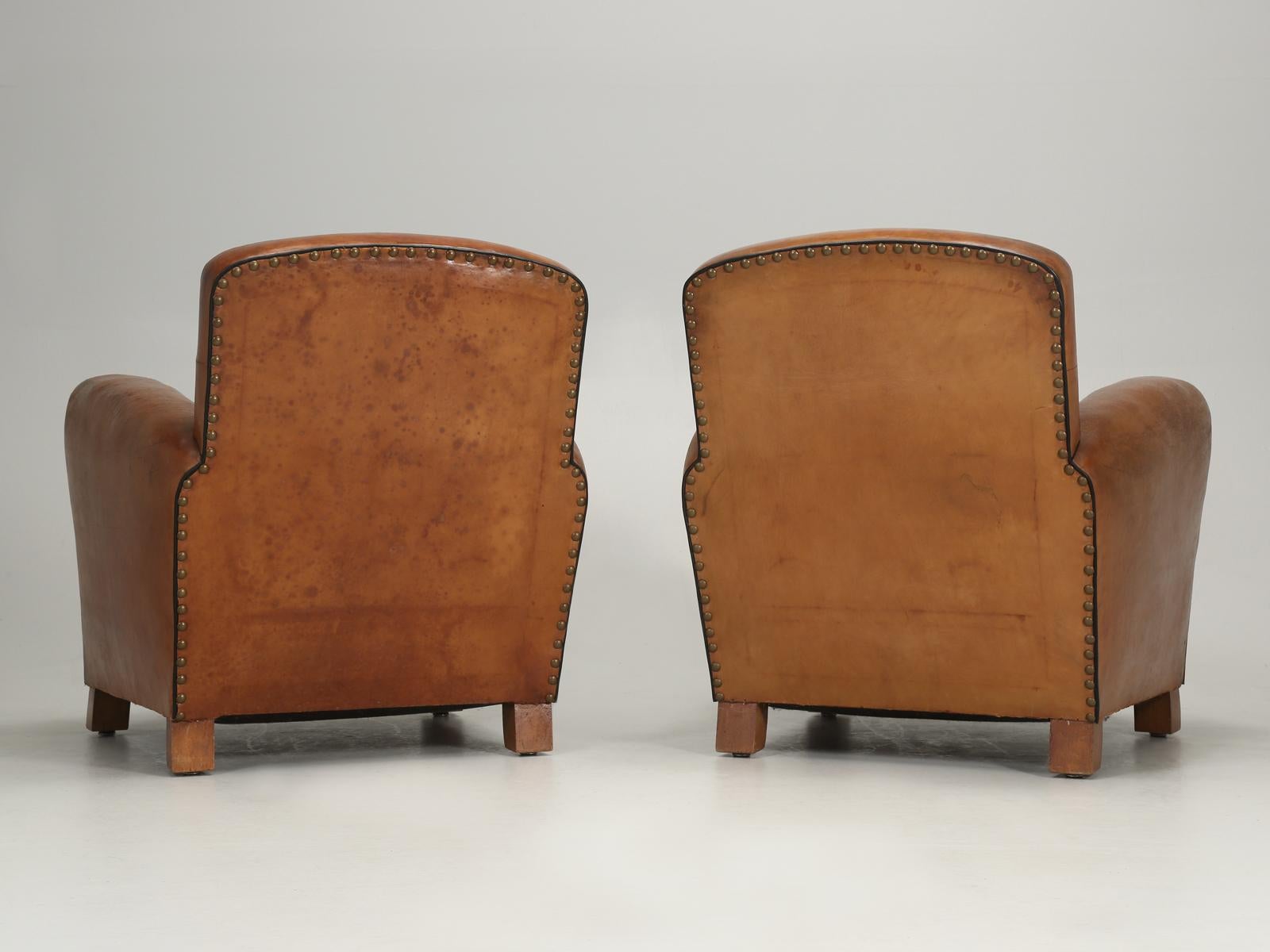 French Leather Club Chairs Thoroughly Restored 14