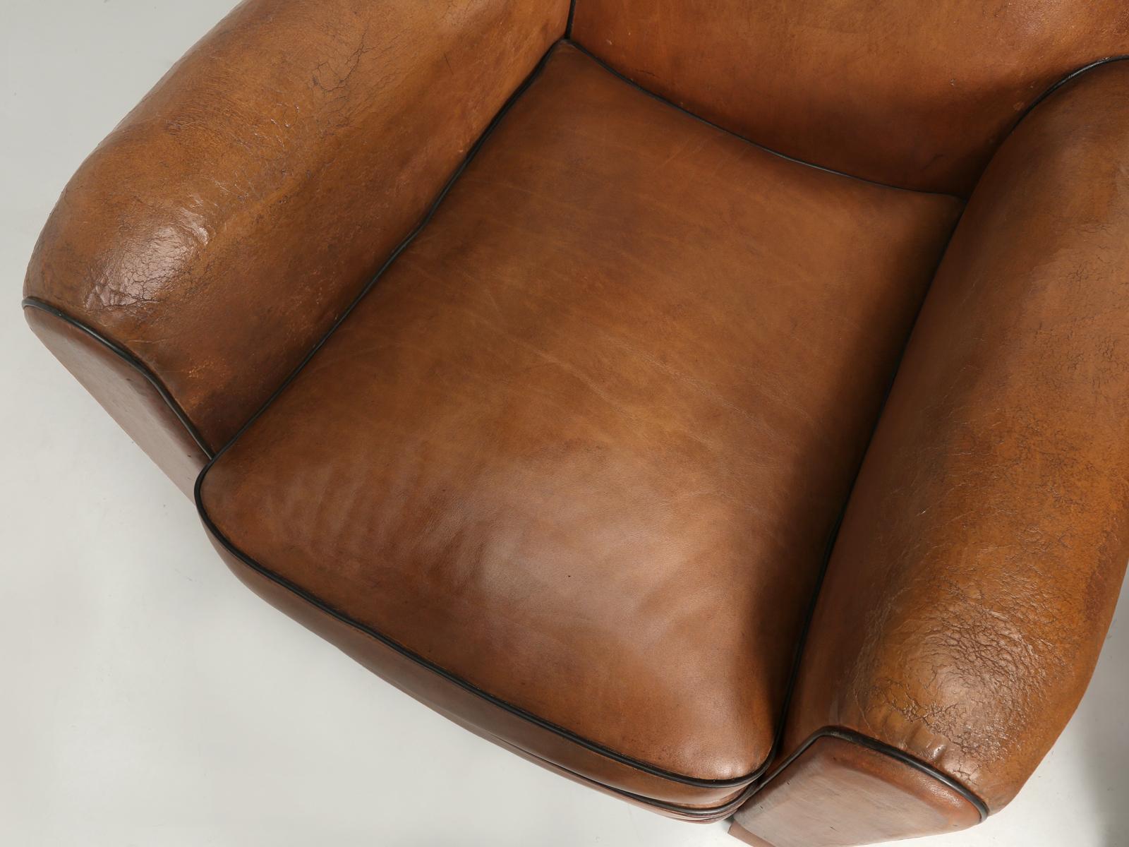 French Leather Club Chairs Thoroughly Restored 1