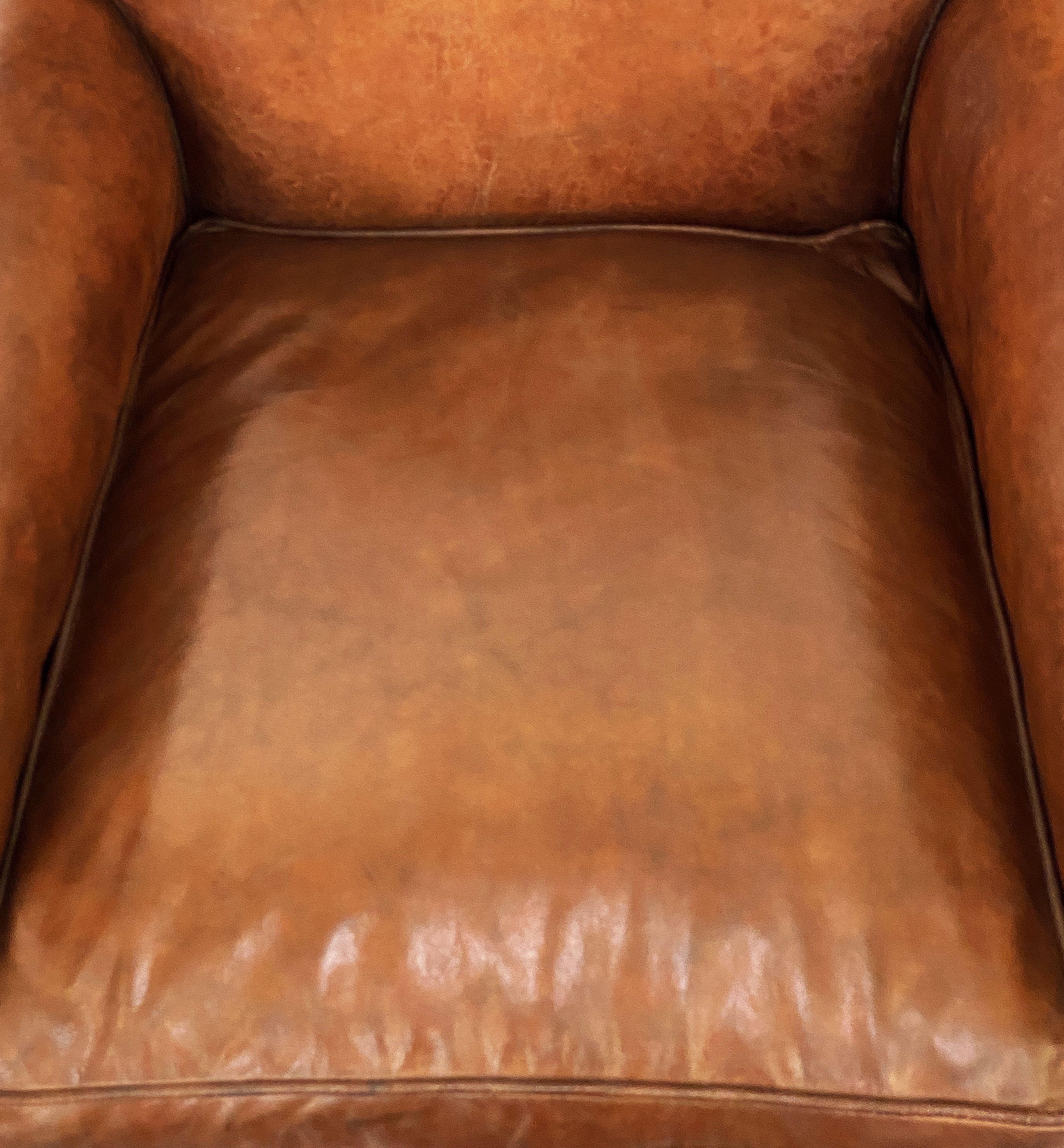 French Leather Club or Lounge Chairs from the Art Deco Era - Two Available 10